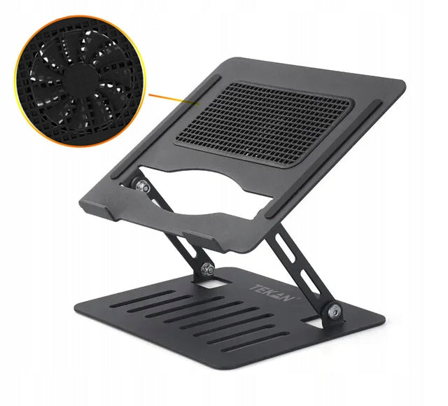 COOLING LAPTOP STAND 12-17" ADJUSTABLE ALUMINUM FOR DESK QUIET