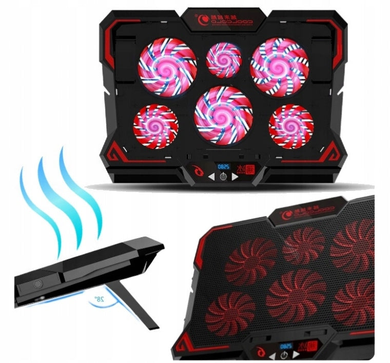 COOLING STAND FOR LAPTOP 12 - 17 - 6 WINDMILLS LED DISPLAY