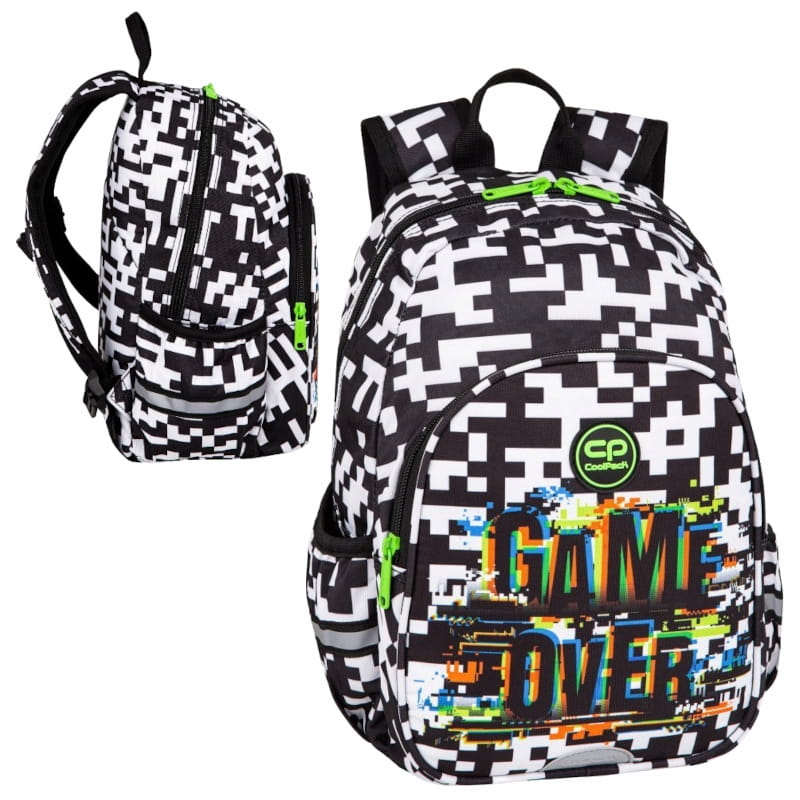 COOLPACK TOBY SMALL SCHOOL BACKPACK GAME OVER 10L REFLECTORS WHISTLE SUSPENDERS