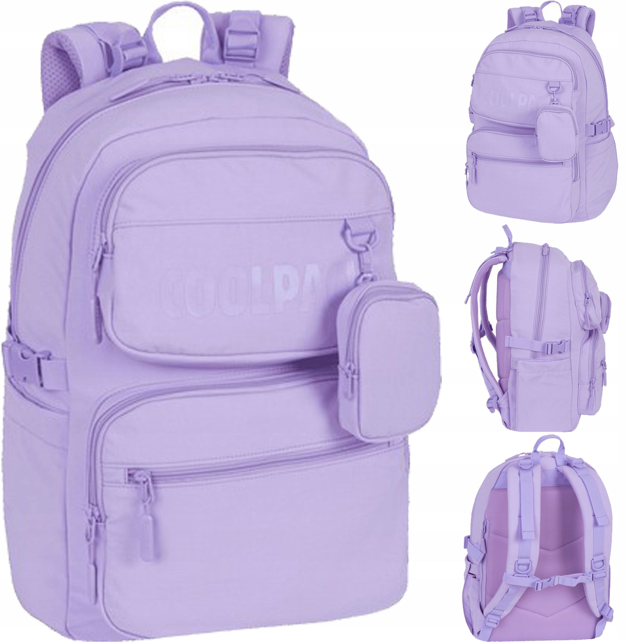 COOLPACK YOUTH SCHOOL BACKPACK ROOMY FOR LAPTOP PASTEL PURPLE