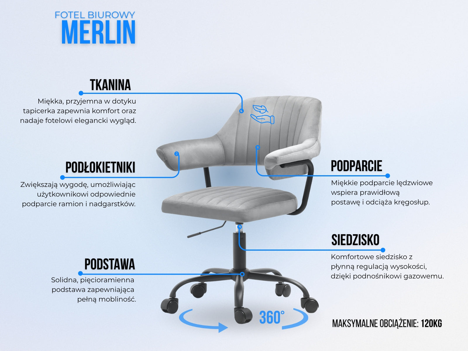COPPER SWIVEL CHAIR WITH STITCHING FOR DESK MERLIN BASE BLACK Manufacturer code 5907698677741