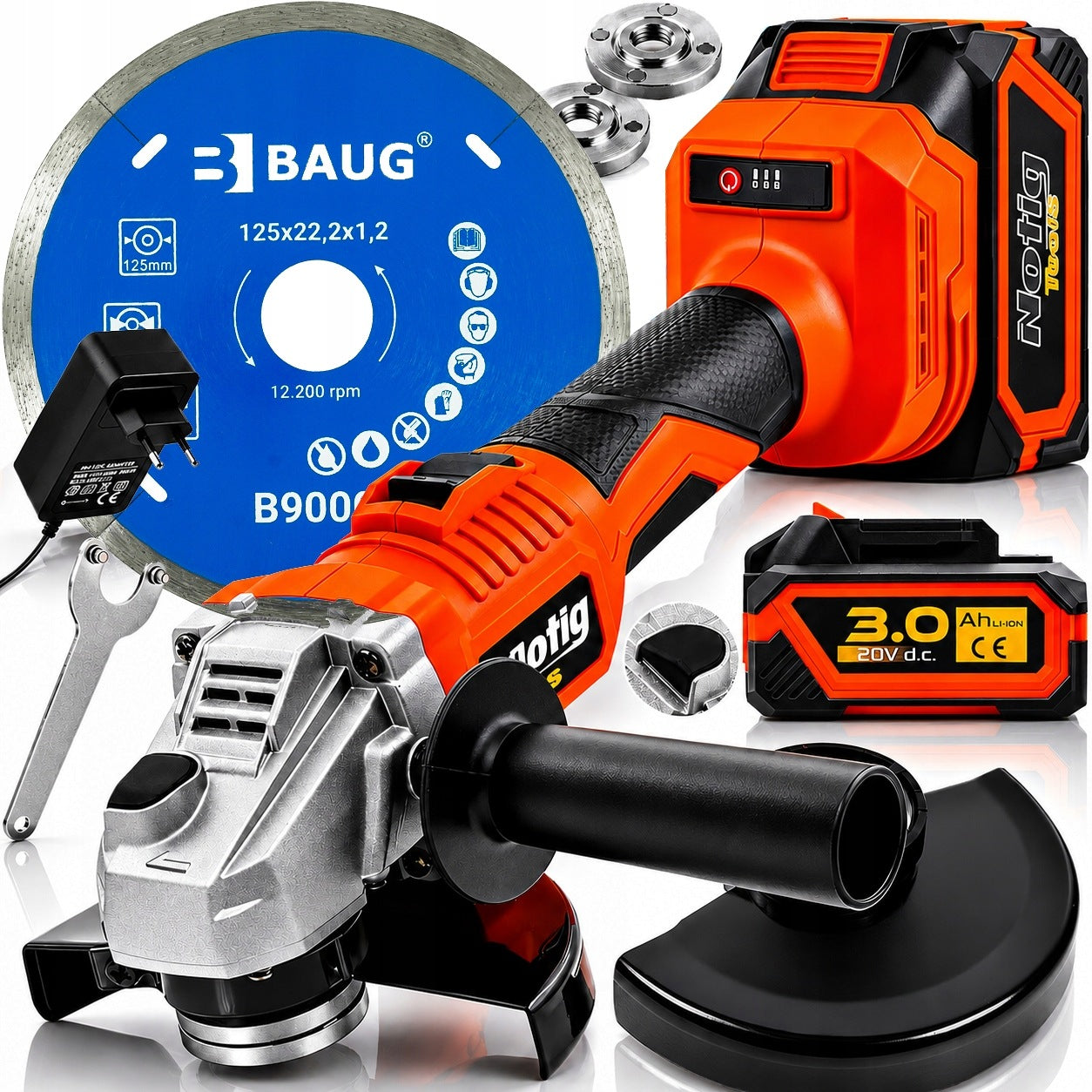 CORDLESS ANGLE GRINDER ANGLE 125mm DIAX +2 AKU 3.0AH + DISC