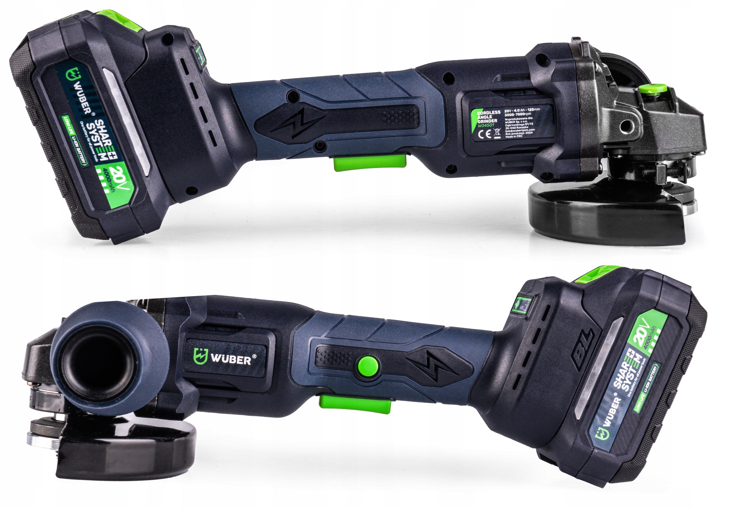 CORDLESS ANGLE GRINDER DIAKS ANGLE 125 mm 2X AKU 4.0AH LOADER Brand Wuber