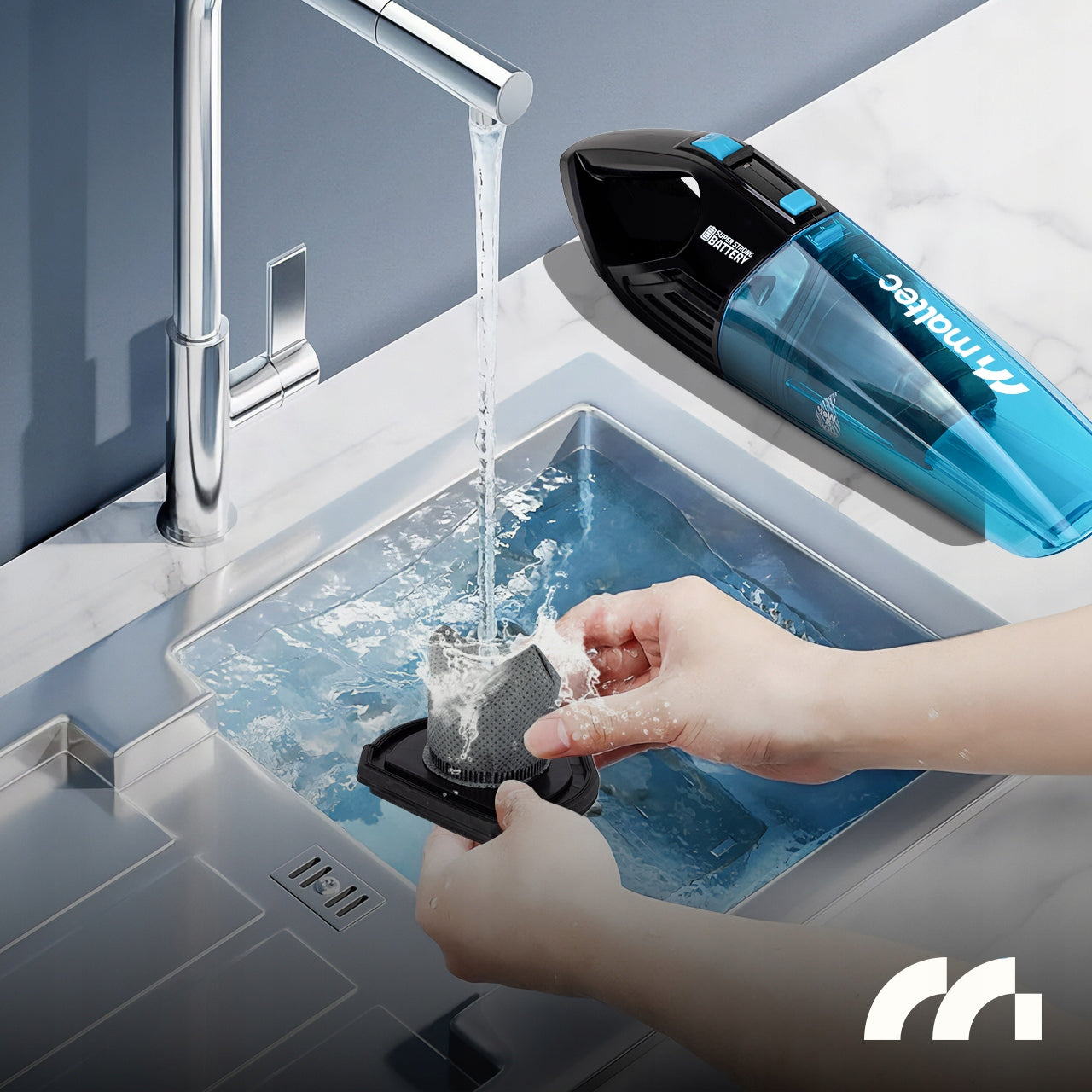 CORDLESS CAR VACUUM CLEANER CLEANS WET Dominant color black