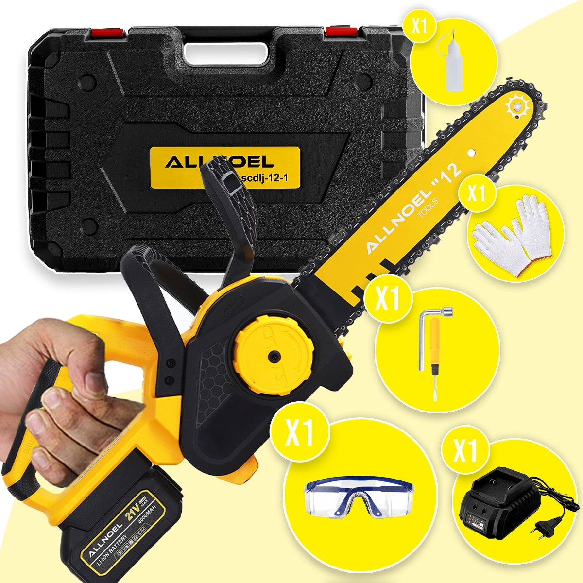 CORDLESS CHAINSAW 12 BRUSHLESS HAND BRANCH SAW 4AH Brand no brand