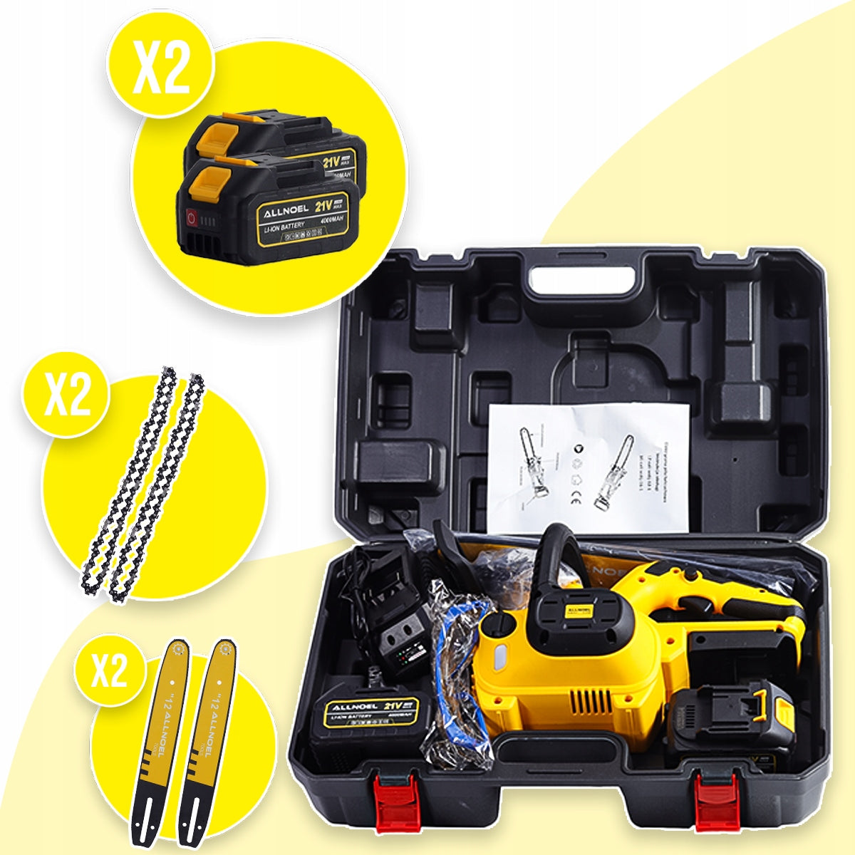 CORDLESS CHAINSAW 12 BRUSHLESS HAND BRANCH SAW 4AH Manufacturer code Pilarka Elektryczna 12"