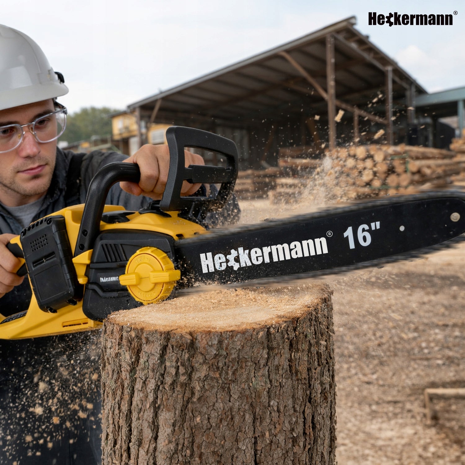 CORDLESS CHAINSAW 2100W SAW 40CM 16 INCHES 2x BATTERY Brand Heckermann