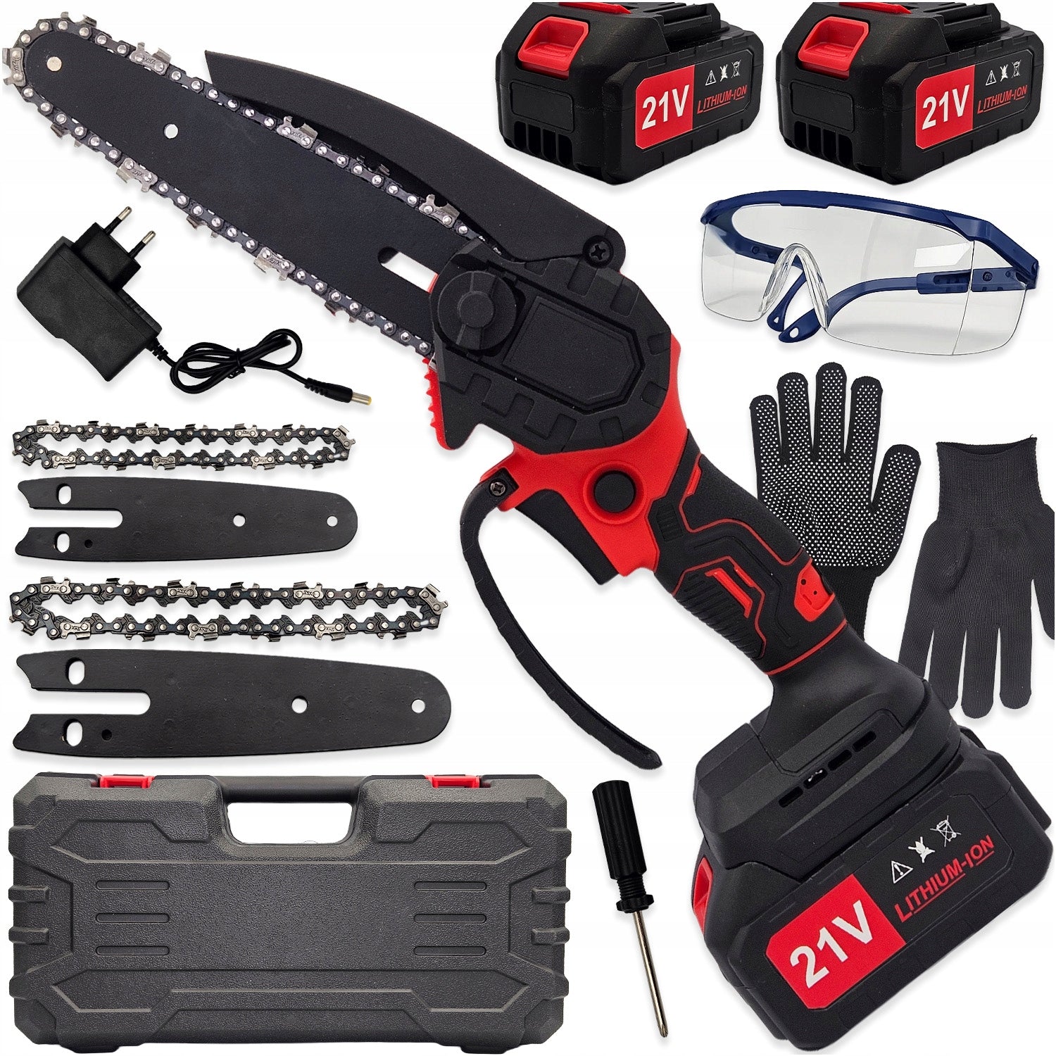 CORDLESS CHAINSAW 2XAKU GUIDES 4" 6" 24V SAW BRANCH