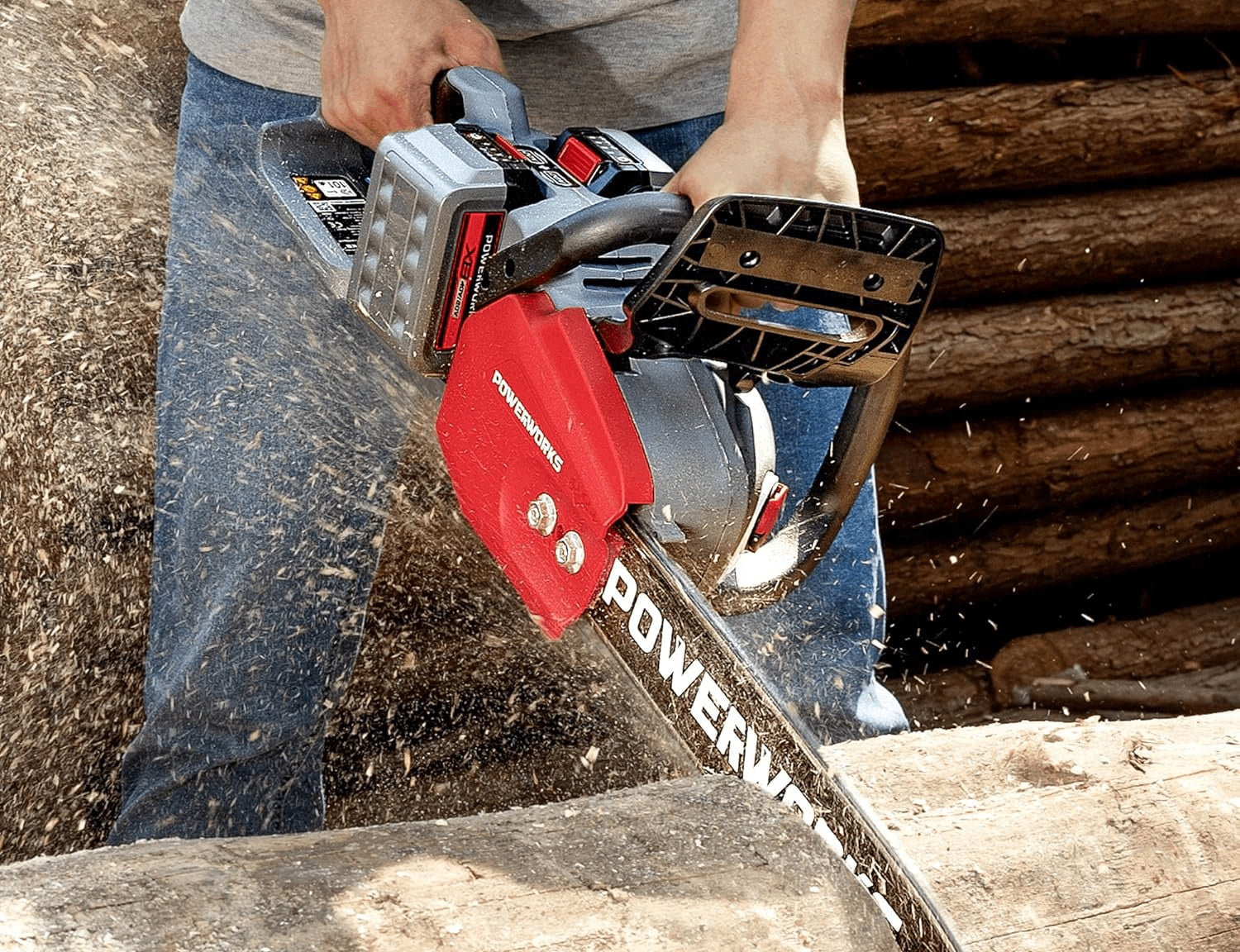 CORDLESS CHAINSAW 35CM 2X20V AKU 4AH 12M/S OIL TANK Guide length 35 cm