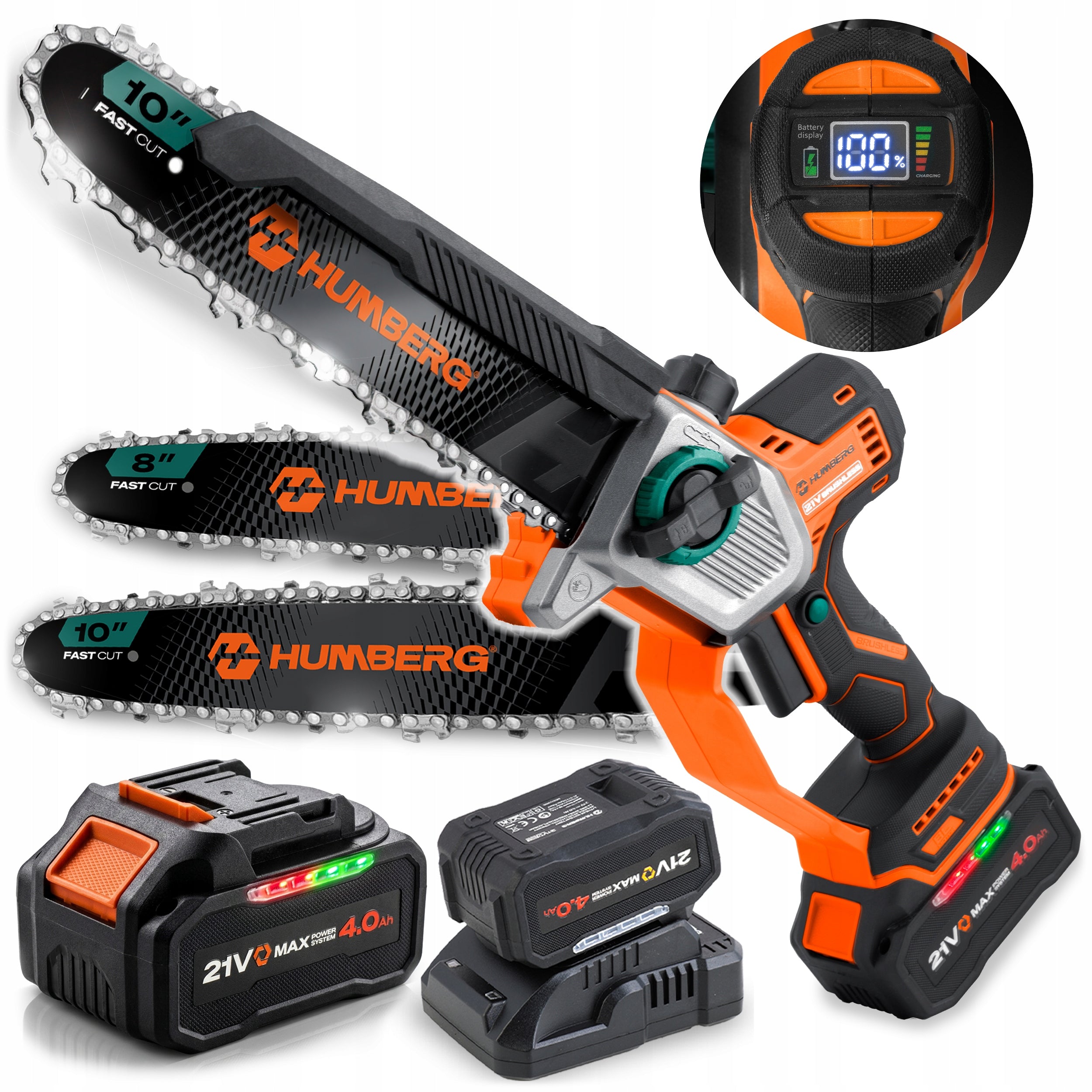CORDLESS CHAINSAW 4.0Ah PRO TWIG 10" 8'' SAW HUMBERG