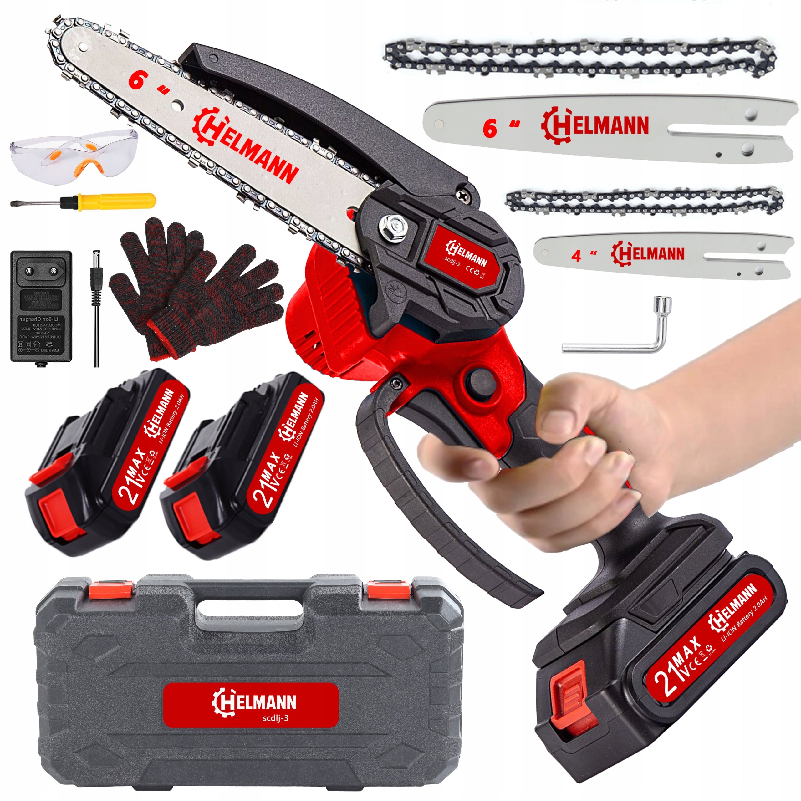 CORDLESS CHAINSAW 4" 6" BRUSHLESS BRANCH SAW 2X AKU