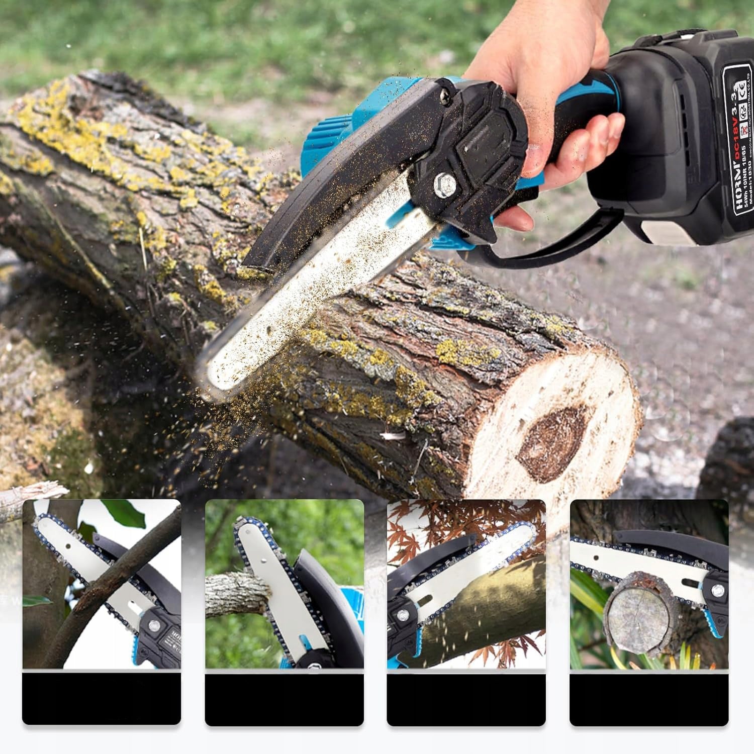 CORDLESS CHAINSAW 4+6” SAW + 2X BATTERY 21V 500W SET Brand no brand