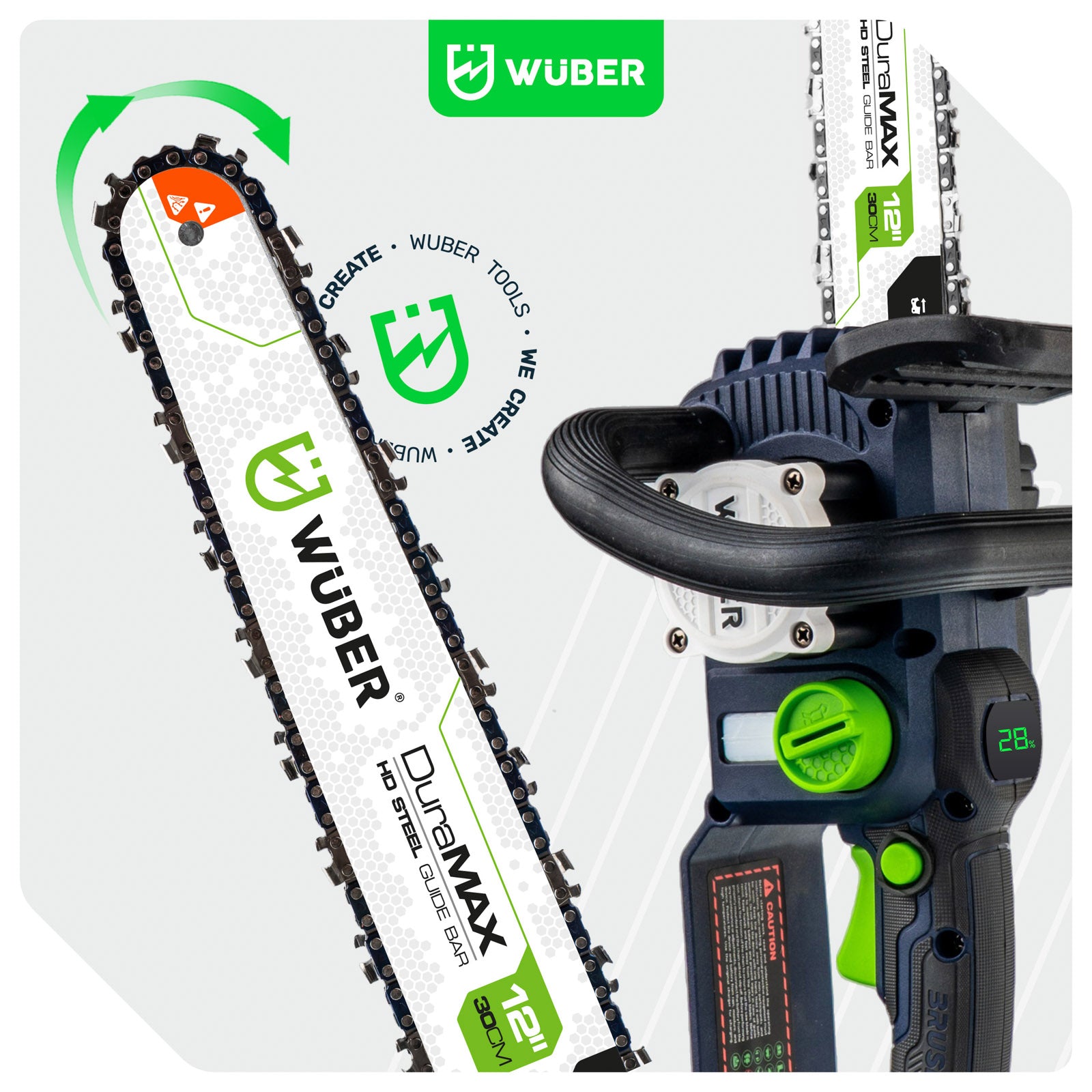 CORDLESS CHAINSAW BATTERY 4.0 AH +CHARGER GUIDE 12"+OIL Manufacturer code W04371 PIŁA AKUMULATOROWA ŁAŃCUCHOWA ZESTAW