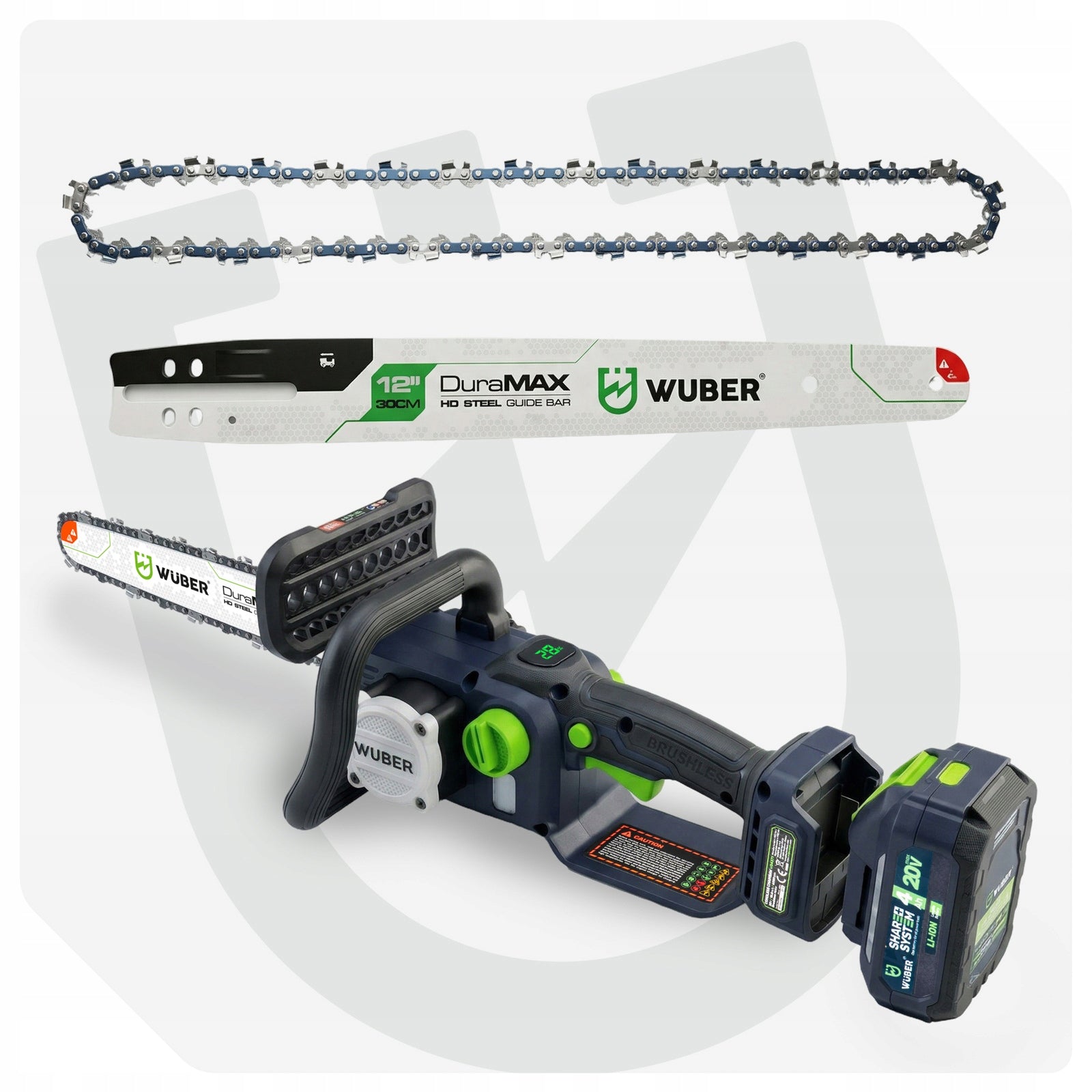 CORDLESS CHAINSAW BATTERY 4.0 AH +CHARGER GUIDE 12"+OIL Series W04371 PILARKA AKUMULATOROWA PIŁA ZESTAW