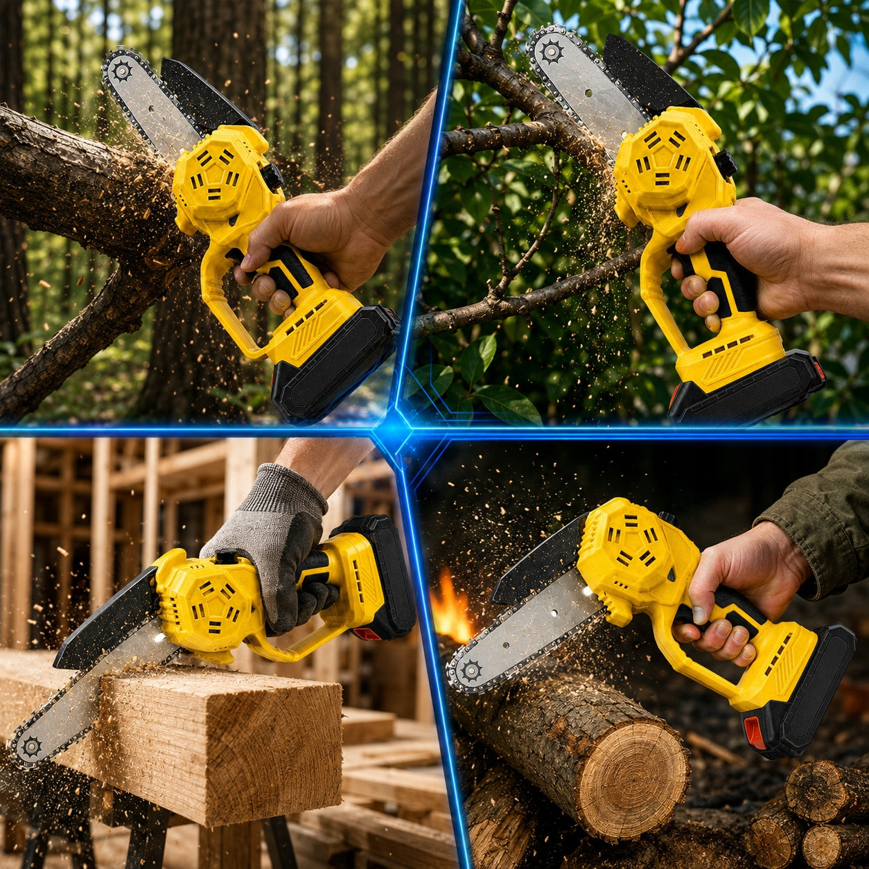 CORDLESS CHAINSAW FOR ELECTRIC BRANCH BRUSHLESS 6" 8" POWER Number of batteries 2