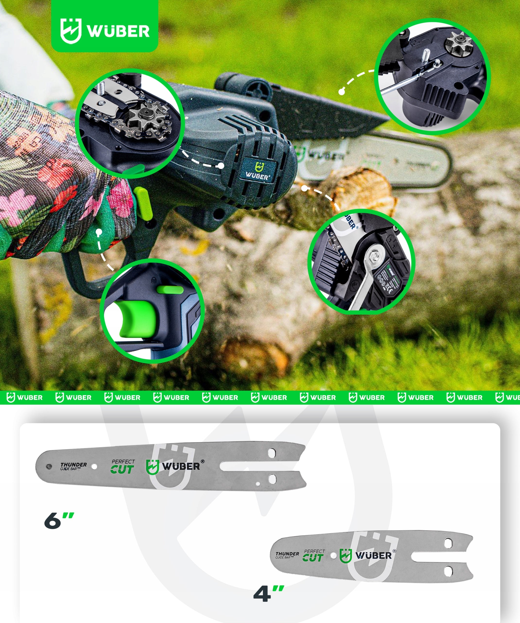 CORDLESS CHAINSAW MINI BRANCH SAW 2xAKU 2xCHAIN Manufacturer code WR-CCS-21V