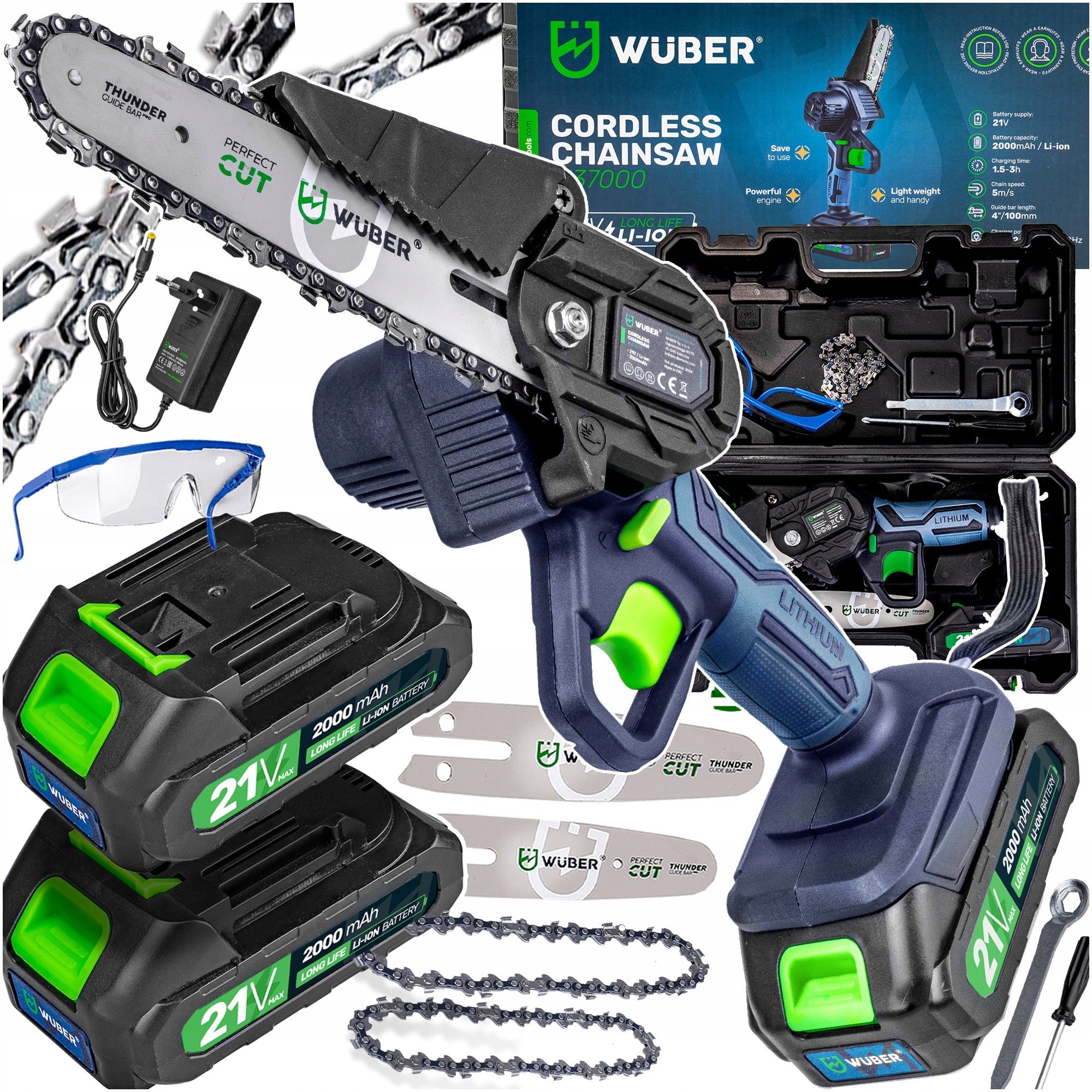 CORDLESS CHAINSAW MINI BRANCH SAW 2xAKU 2xCHAIN