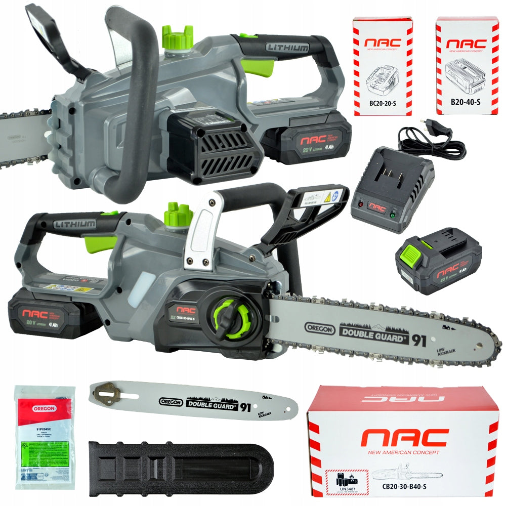 CORDLESS CHAINSAW NAC 20 V 4 AH 30 CM OREGON ACCESSORIES
