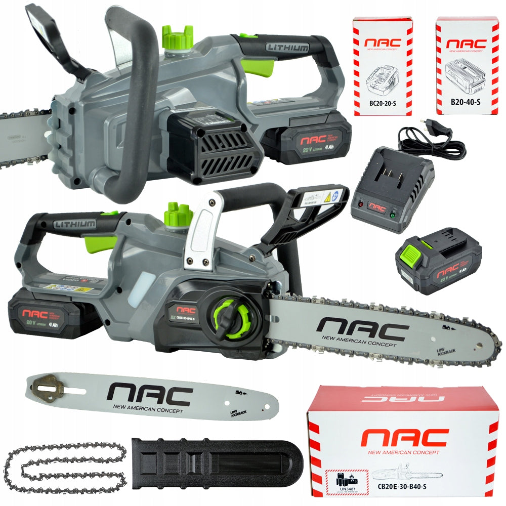 CORDLESS CHAINSAW NAC 20 V 4 Ah GUIDE 30 CM "SDS"