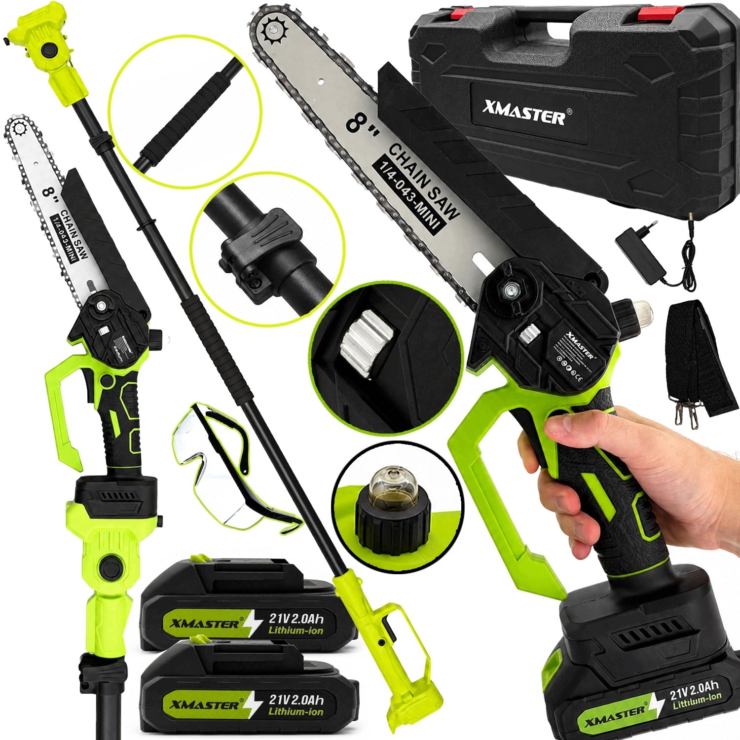 CORDLESS CHAINSAW SAW 8" INCH BRANCH 2xAKU BOOM