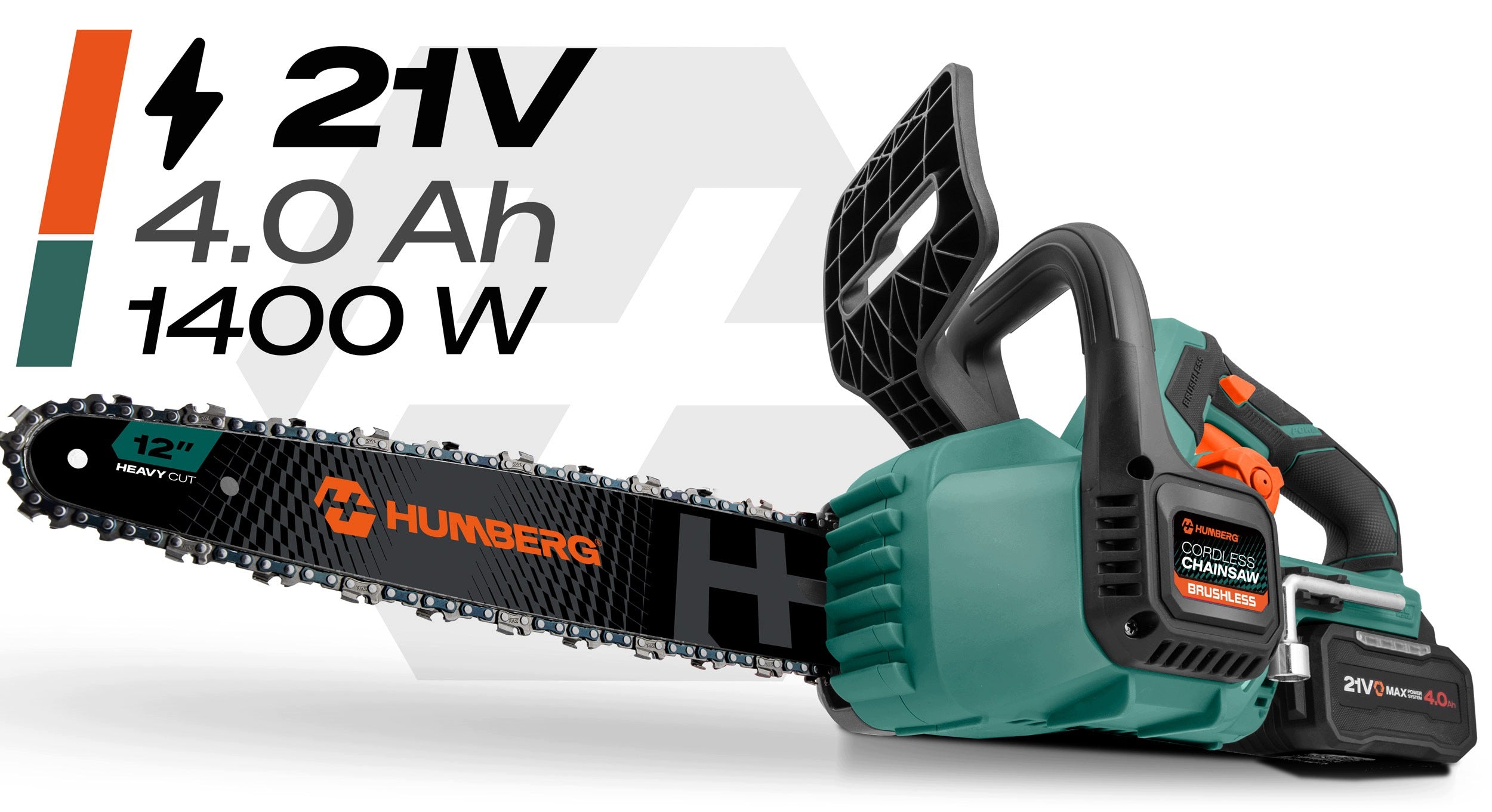 CORDLESS CHAINSAW WOOD SAW BRUSHLESS 12" INCH 4Ah Packaging status original