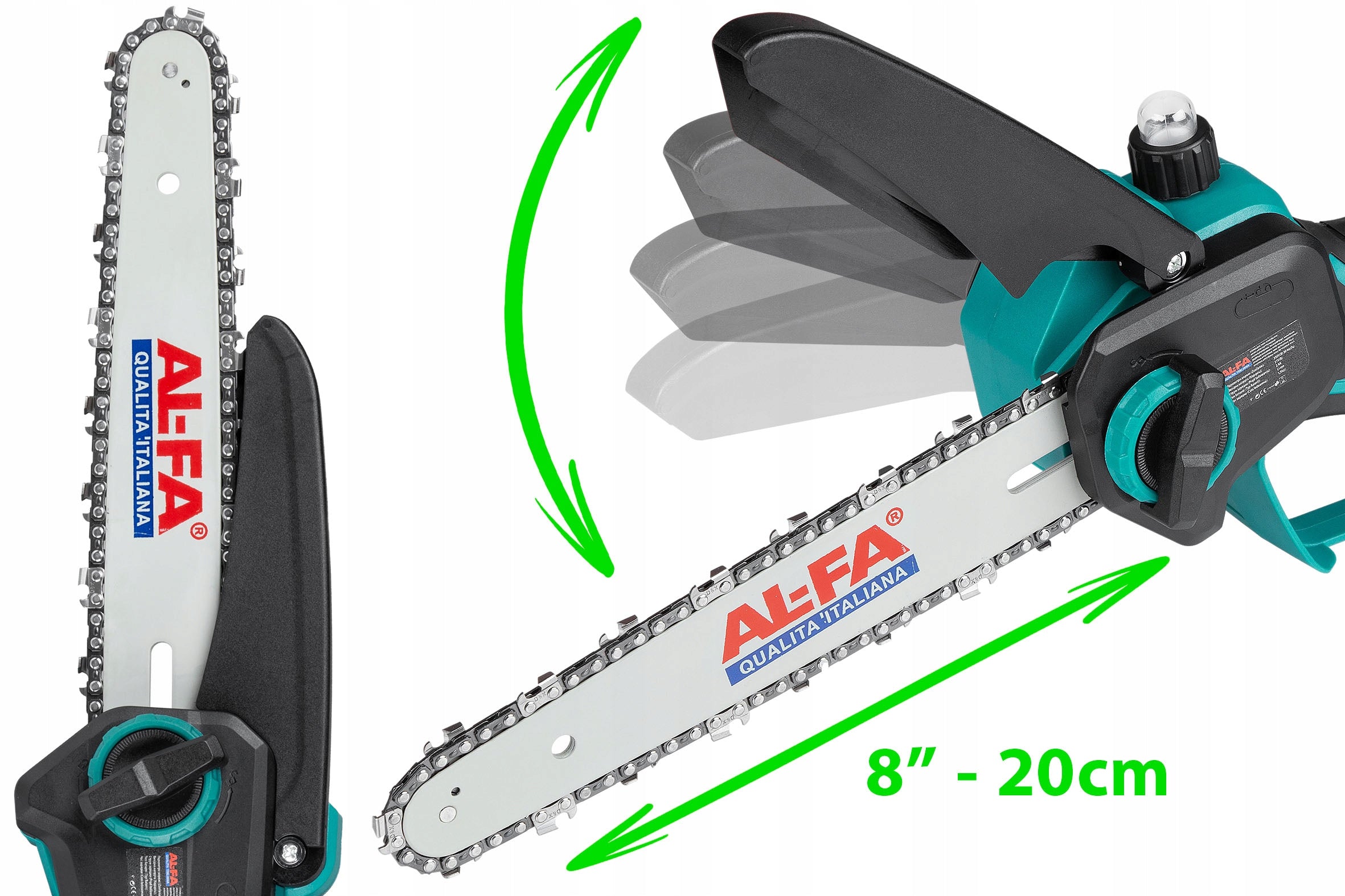 CORDLESS Chainsaw 8" BRUSHLESS Chain Lubrication Battery voltage 21 V