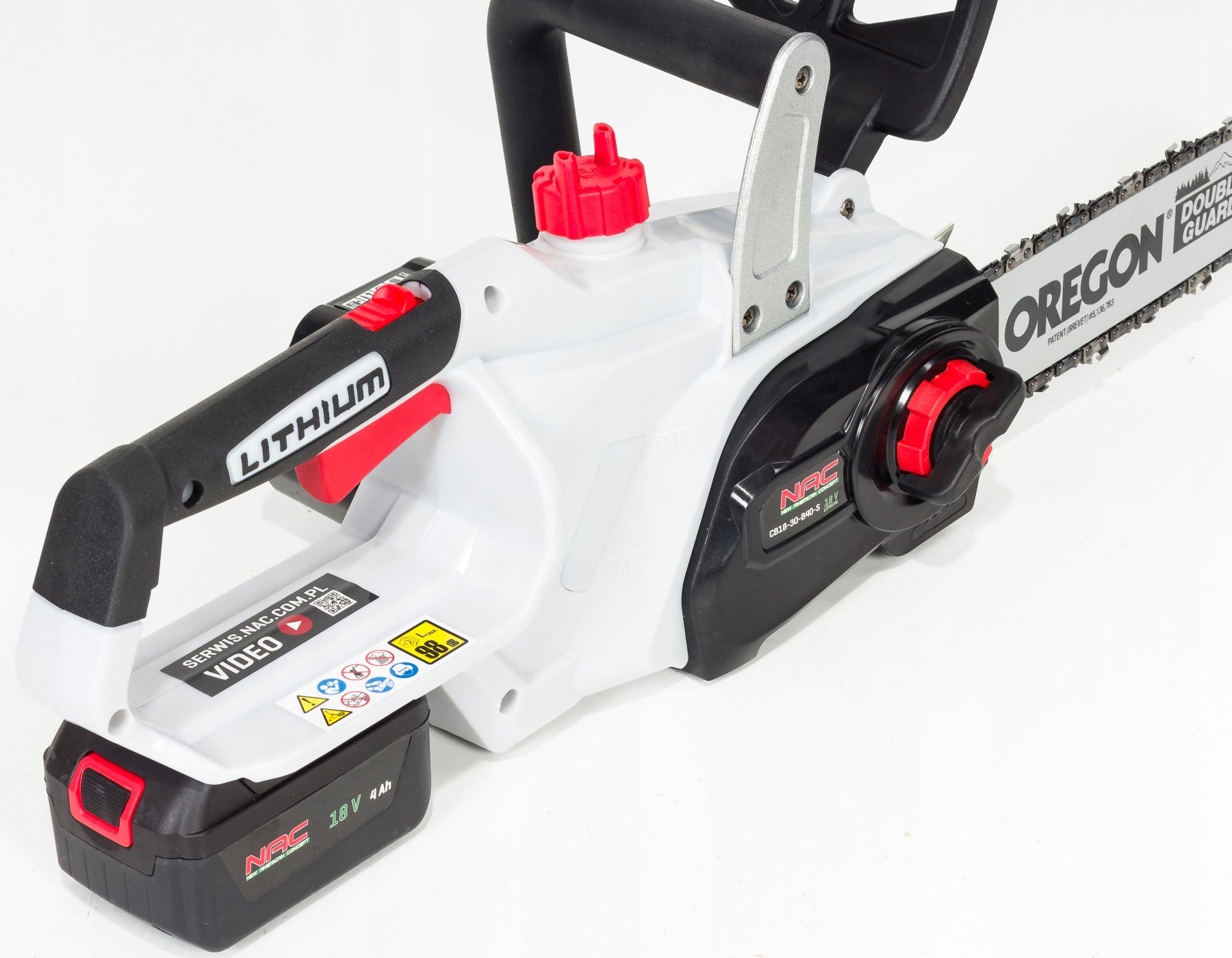CORDLESS Chainsaw NAC 18V OREGON 30cm + Battery 4Ah + Charger Guide manufacturer NAC
