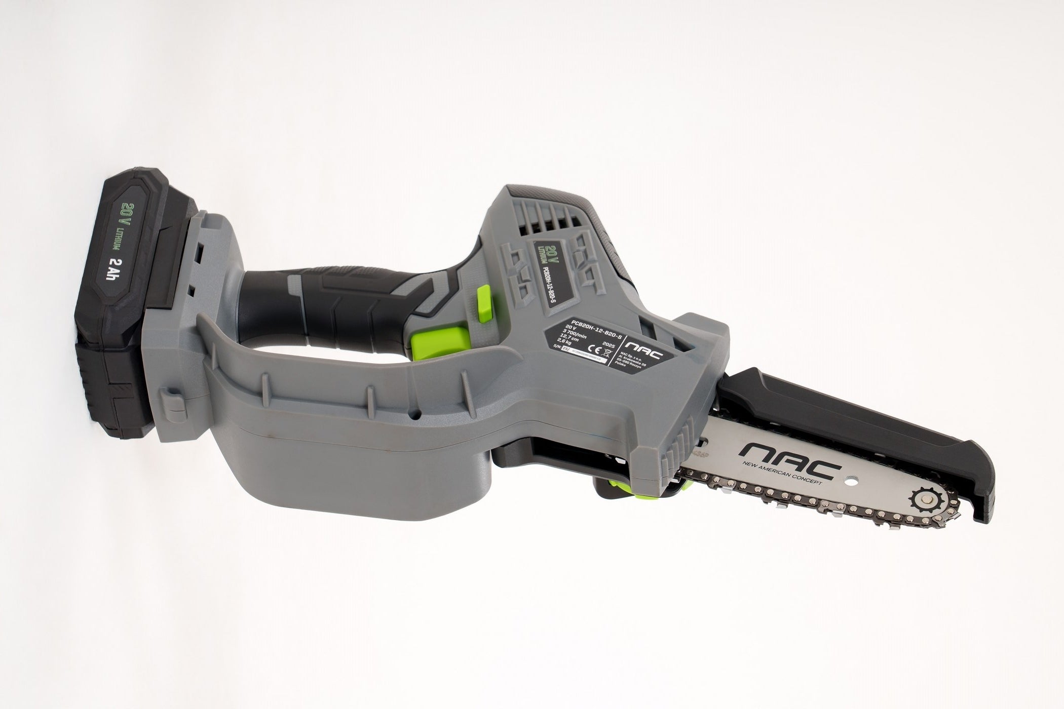 CORDLESS Chainsaw on boom NAC 20V + Aku 2,0Ah + Charger Power supply rechargeable battery