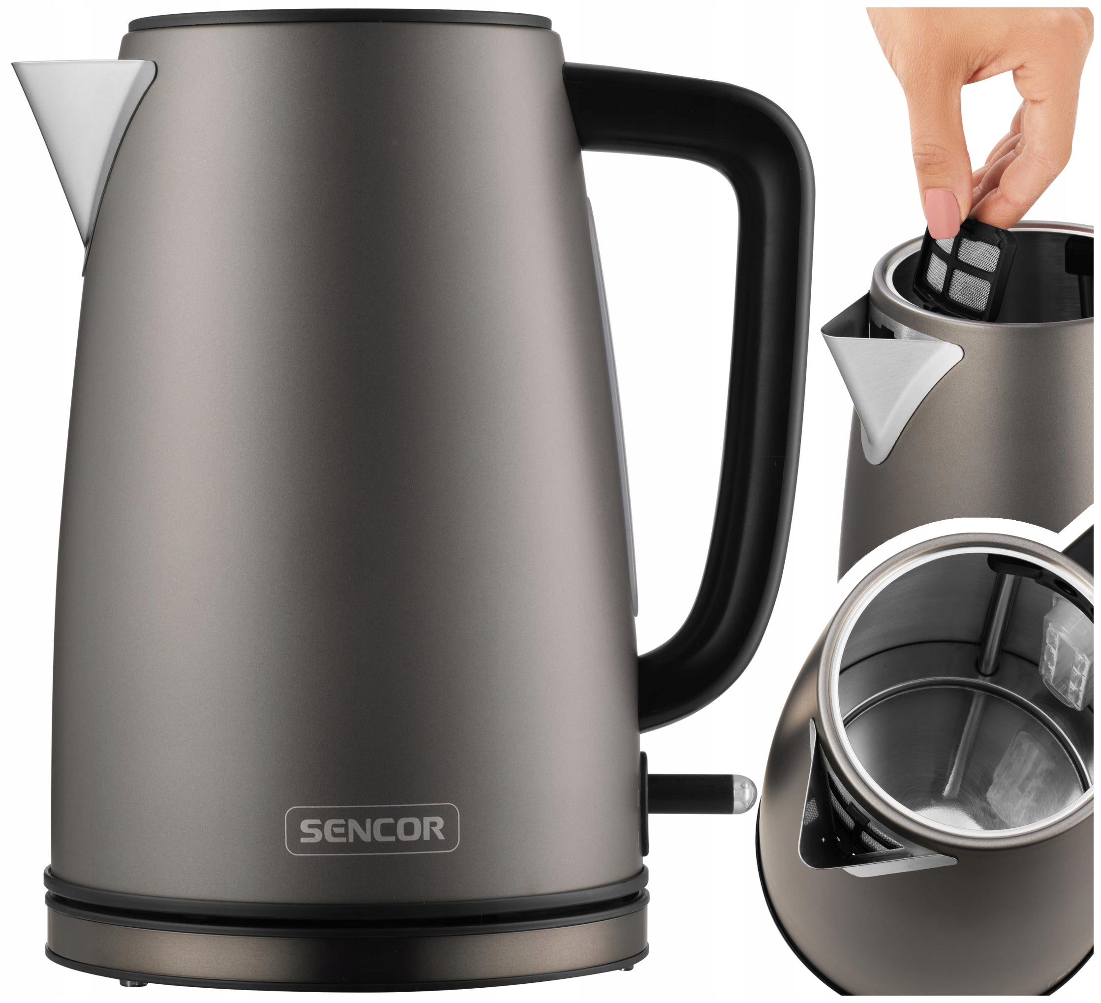 CORDLESS ELECTRIC KETTLE 1,7 L SENCOR 2200 W WITH GRAPHITE FILTER