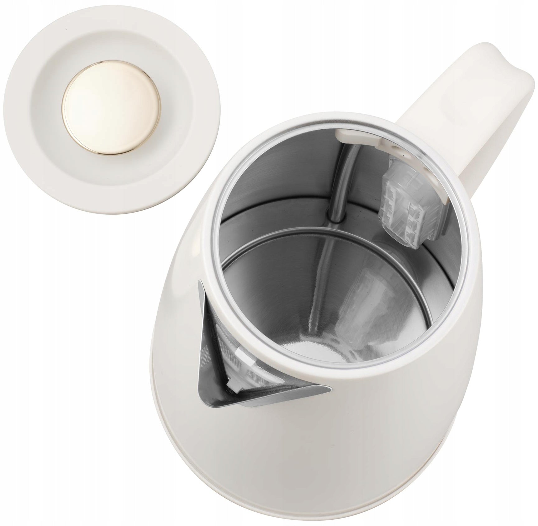 CORDLESS ELECTRIC KETTLE 1,7 L SENCOR 2200 W WITH WHITE AND GOLD FILTER Manufacturer code SWK 1738WH