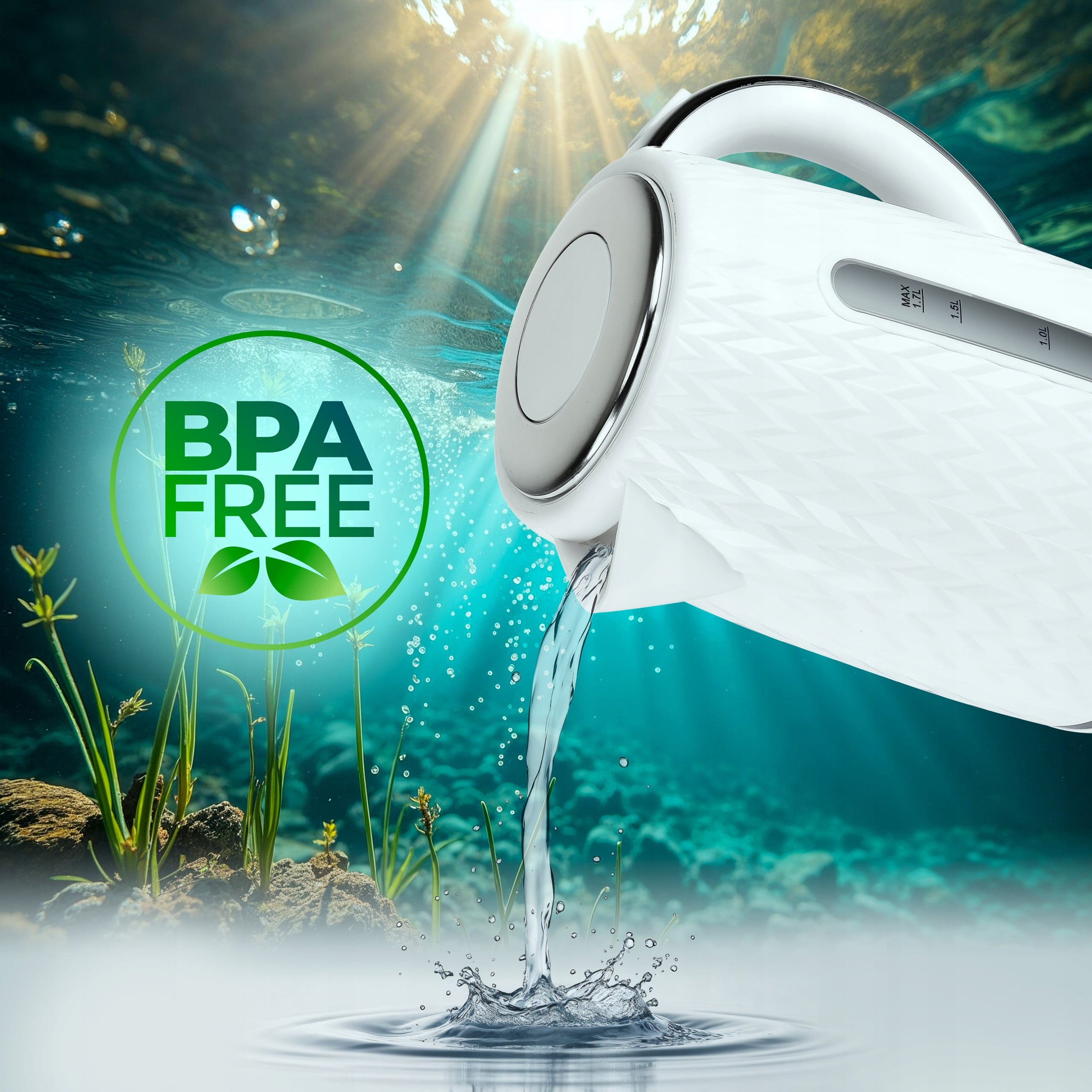 CORDLESS ELECTRIC KETTLE ELDOM 1,7L 2000W WHITE Dominant color white