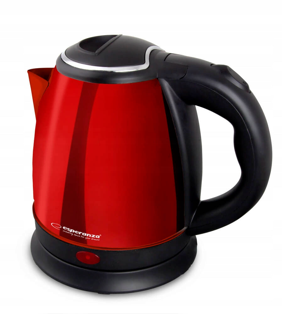 CORDLESS ELECTRIC KETTLE SMALL 1L 1350W STEEL ESPERANZA RED Packaging status original