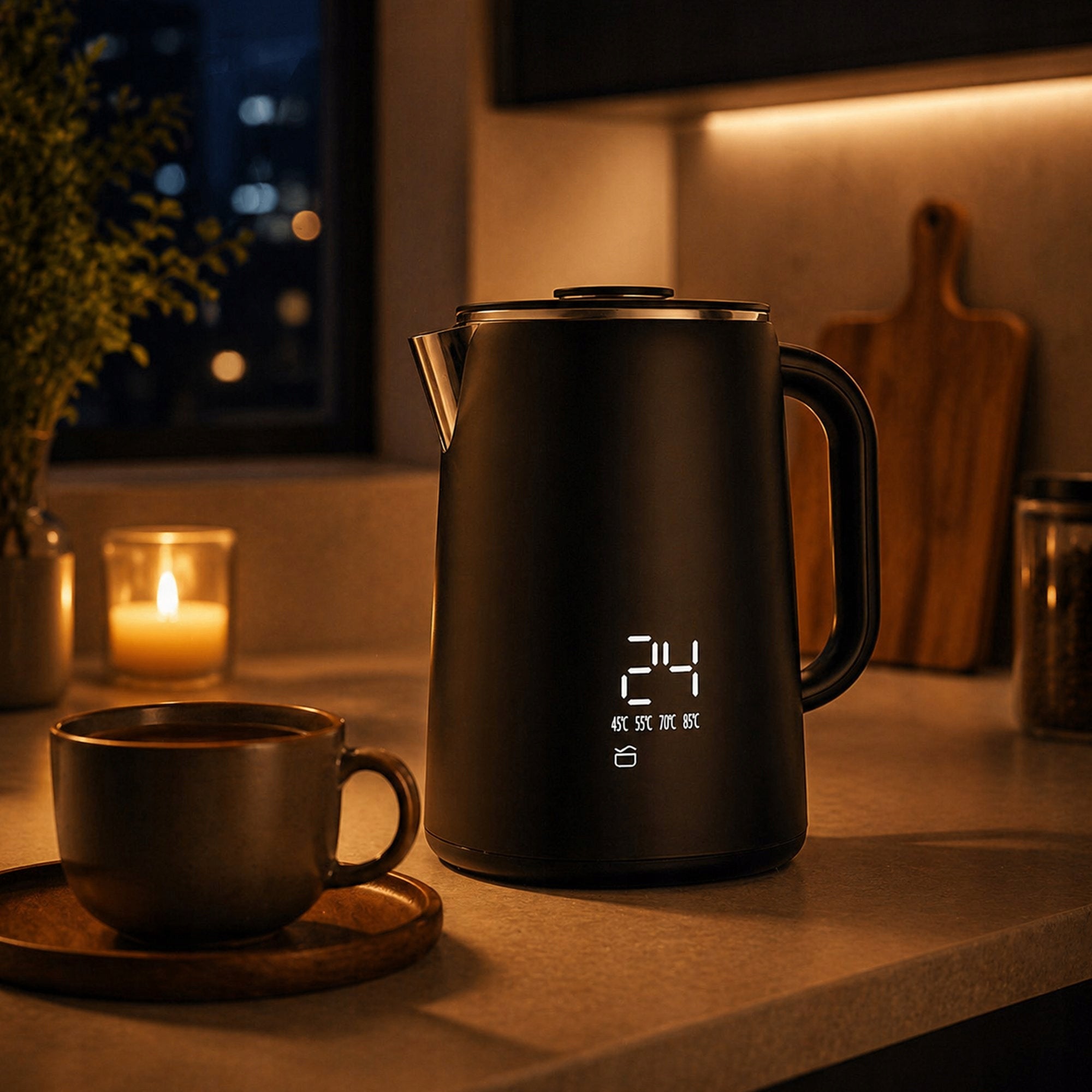 CORDLESS ELECTRIC KETTLE WITH TOUCH TEMPERATURE CONTROL LCD 1,7L Manufacturer code #12526