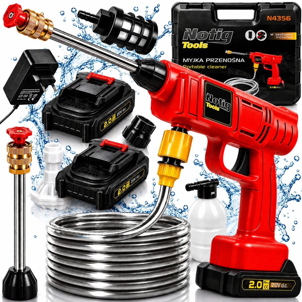 CORDLESS GARDEN PRESSURE WASHER 2 BATTERIES SET