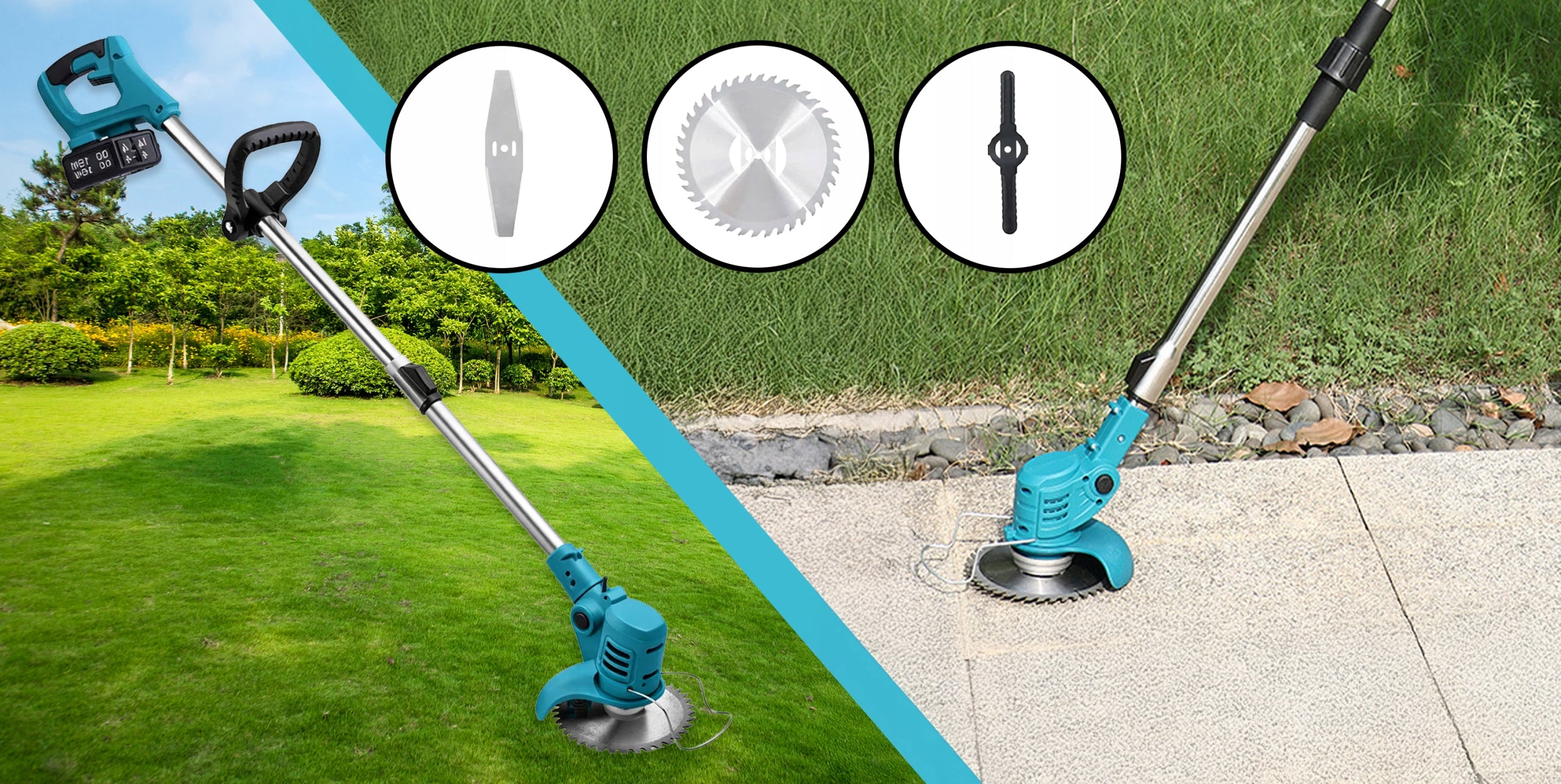 CORDLESS GARDEN TRIMMER BRUSH CUTTER 2x RECHARGEABLE Kind edge trimmer