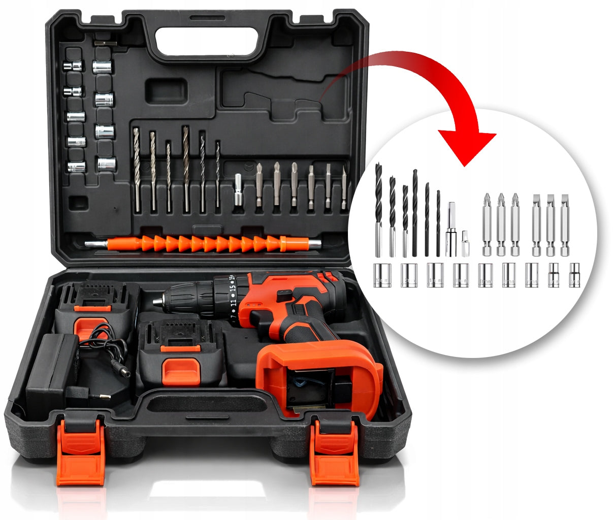 CORDLESS IMPACT DRIVER DRILL WITH IMPACT 20V 2X BATTERY Power supply rechargeable battery