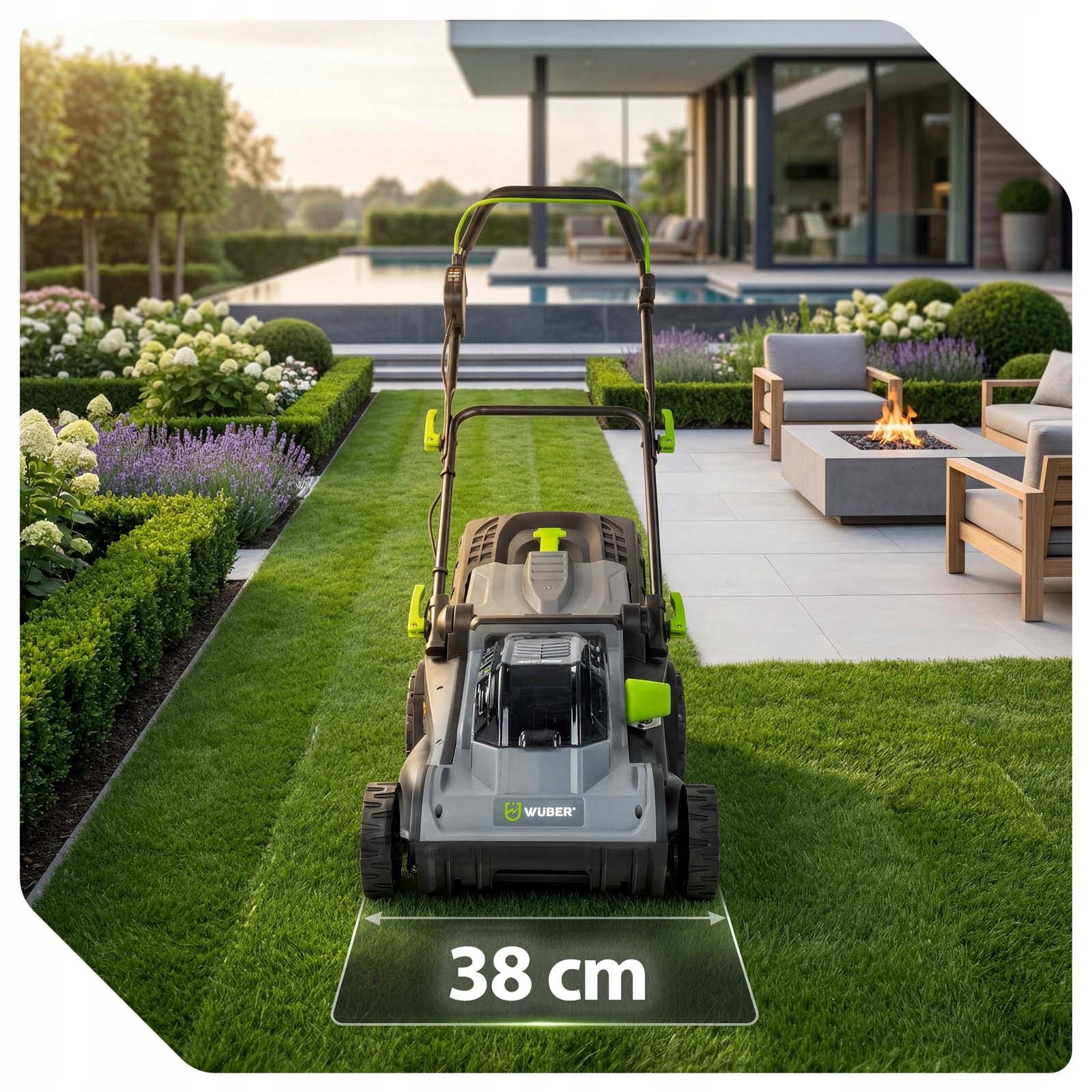 CORDLESS LAWN MOWER 40V BRUSHLESS 38CM 1xAKU 4 AH STRONG 40L Manufacturer code W05801 KOSIARKA AKUMULATOROWA 40V MOCNA 38CM