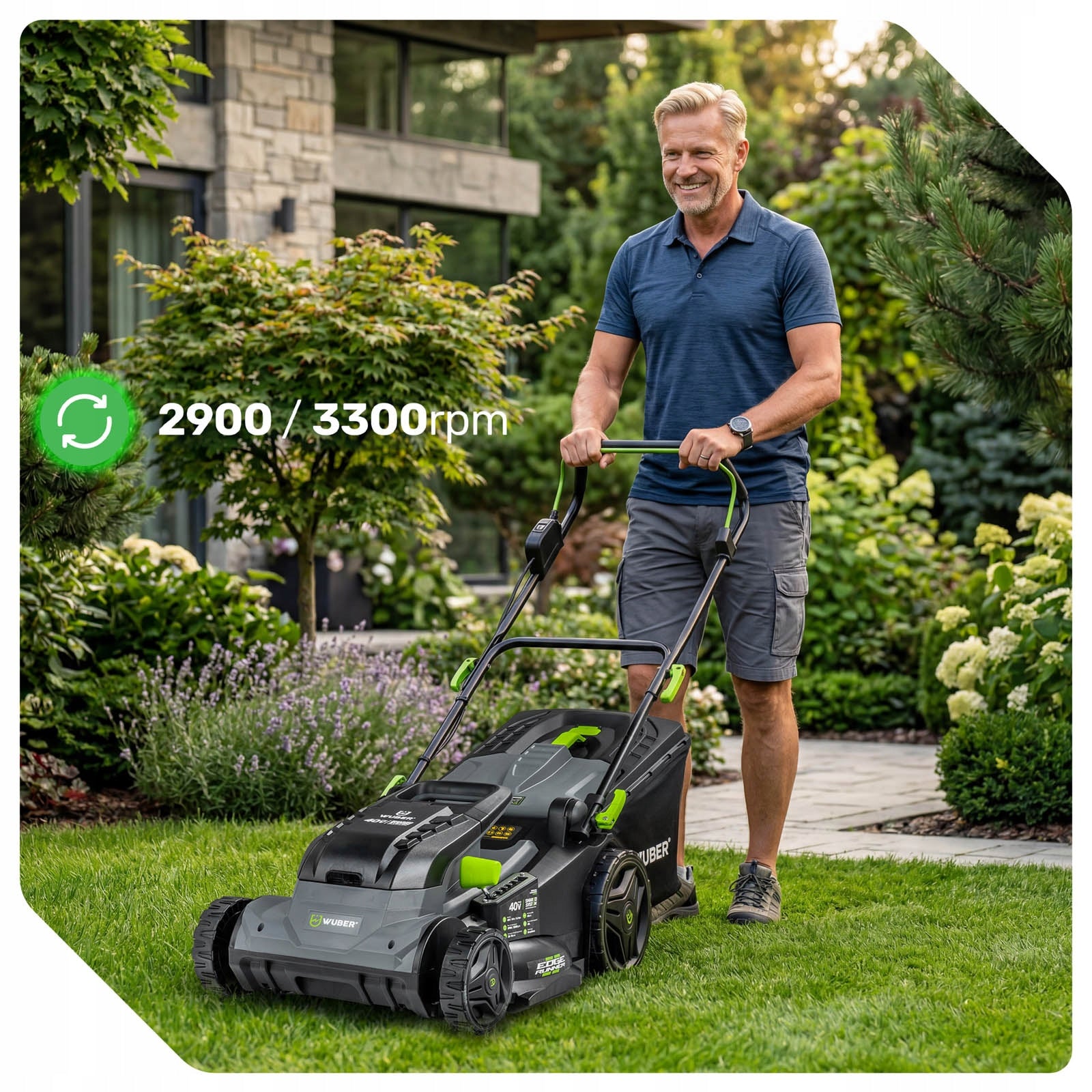 CORDLESS LAWN MOWER 40V BRUSHLESS 43CM 1xAKU 4 AH STRONG 45L Packaging status original