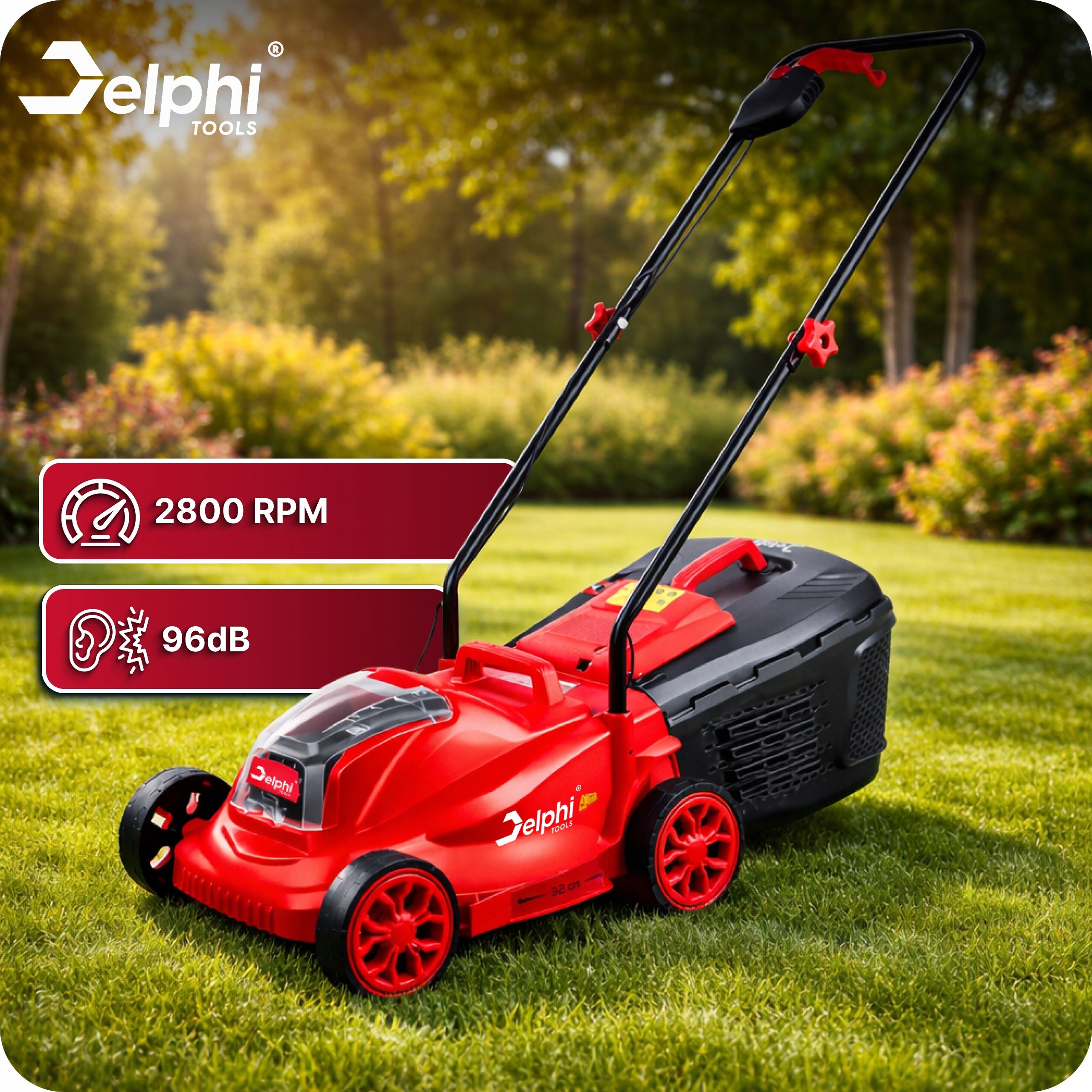 CORDLESS LAWN MOWER BRUSHLESS STRONG 2xAKU CHARGER 32cm Basket capacity 30 l