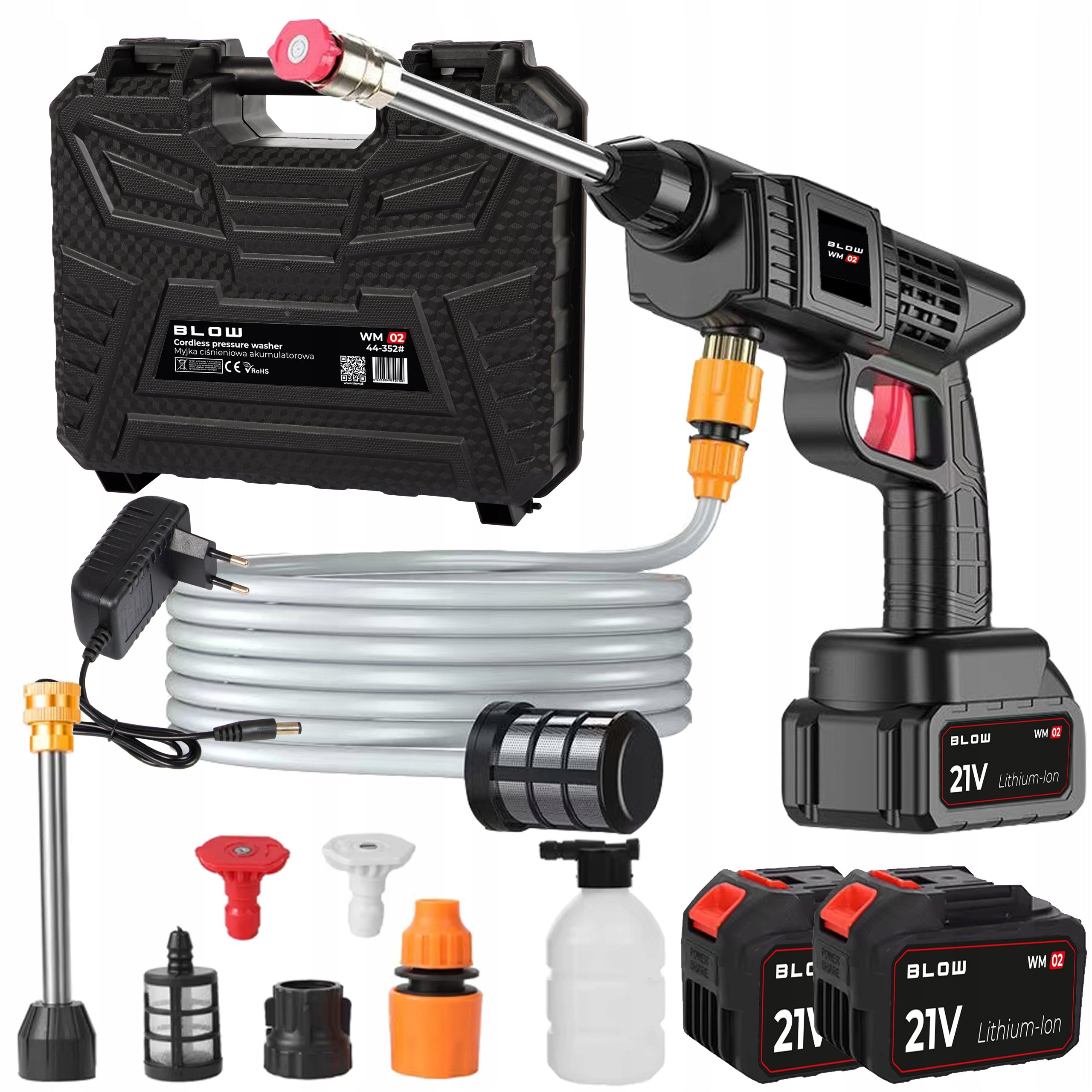 CORDLESS PRESSURE WASHER FOR CUBE GARDEN WINDOWS 2X BATTERY SET