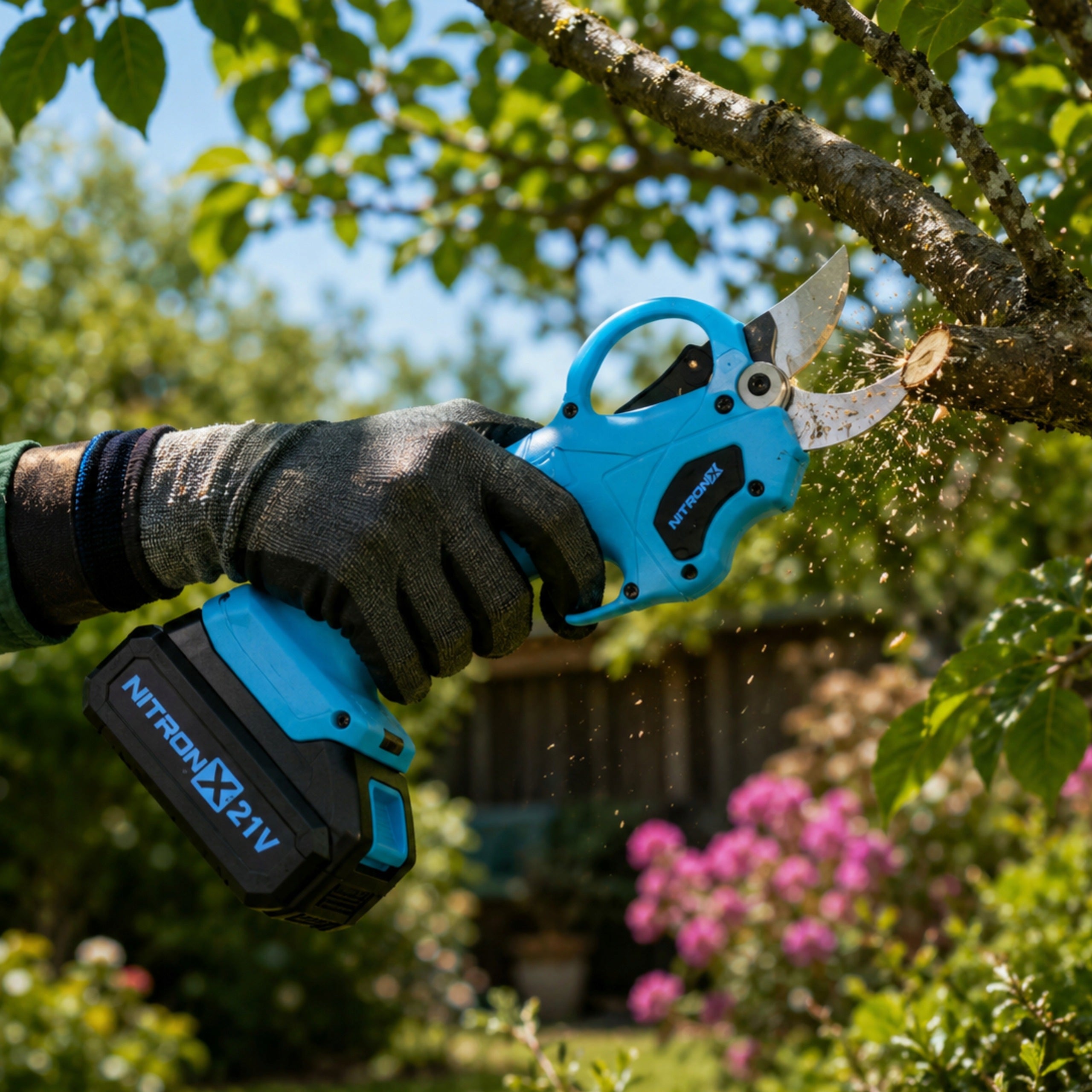 CORDLESS PRUNER WITH BOOM 4M 2X BATTERY 21V GARDEN KIT Brand Boxer