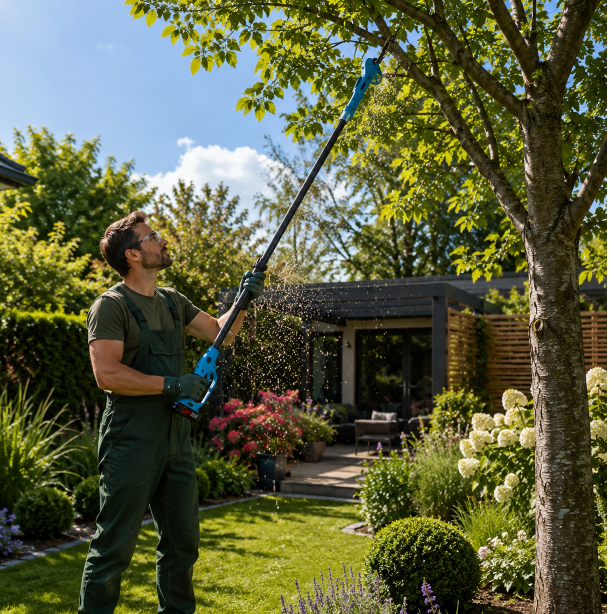 CORDLESS PRUNER WITH BOOM 4M 2X BATTERY 21V GARDEN KIT Manufacturer code 2w1