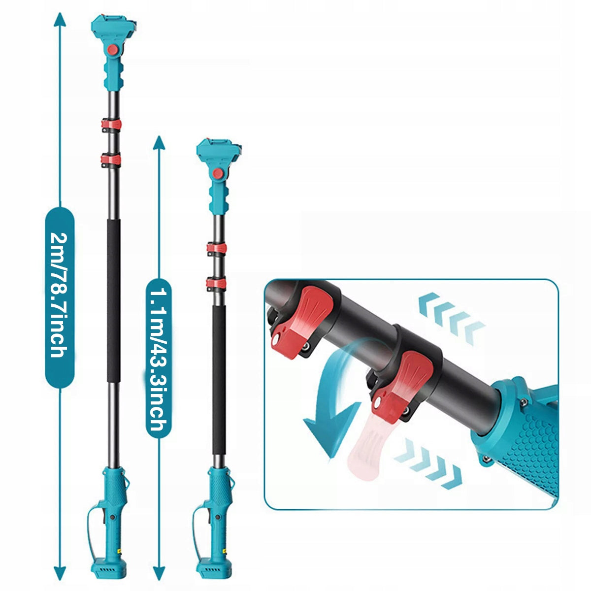 CORDLESS SAW 6" + 1,1-2M BOOM TELESCOPE 2x5500mAh TOOL SET Packaging status original