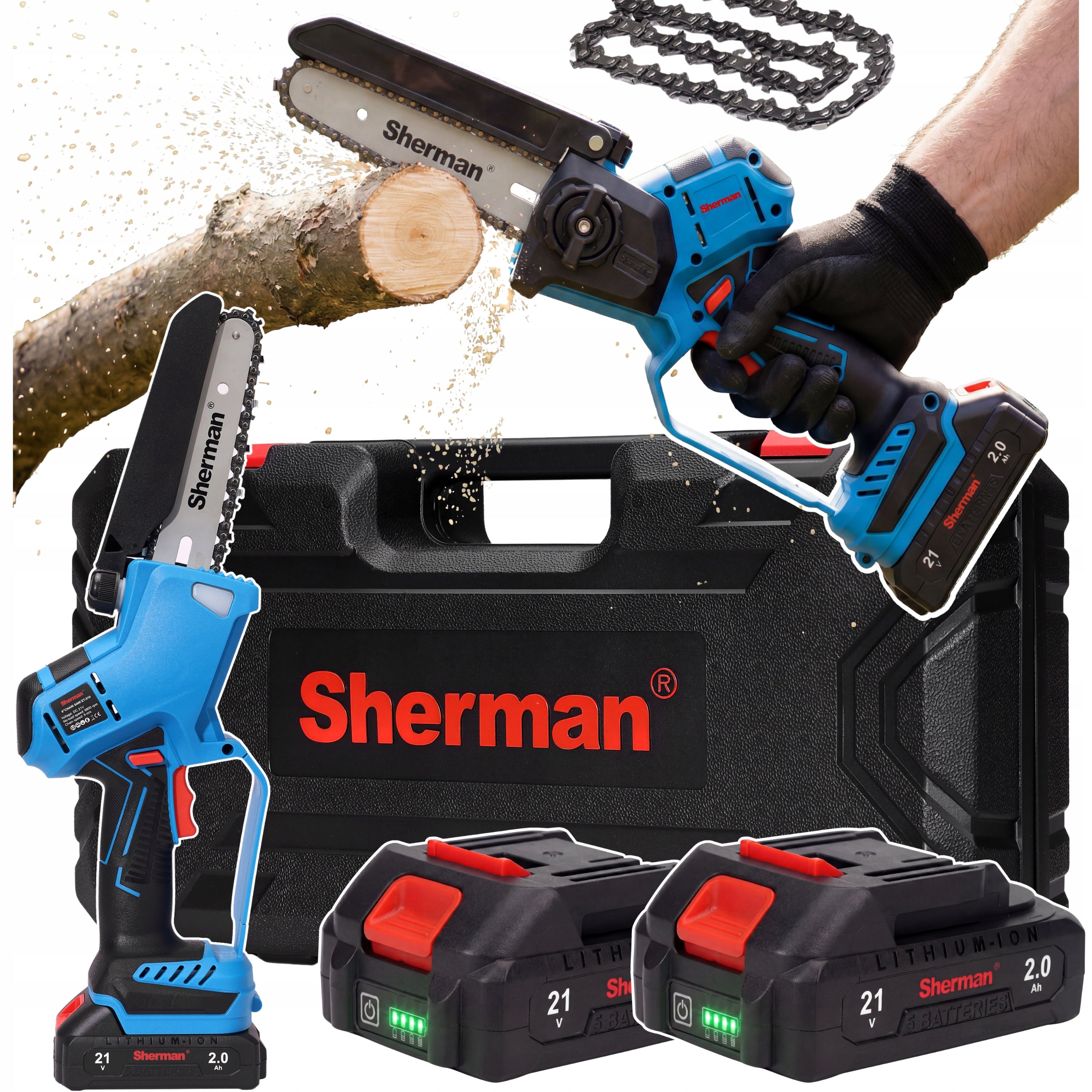 CORDLESS SAW ET510 - 2x Aku 21V | 6" | AUTO. LUBRICATION | Sherman