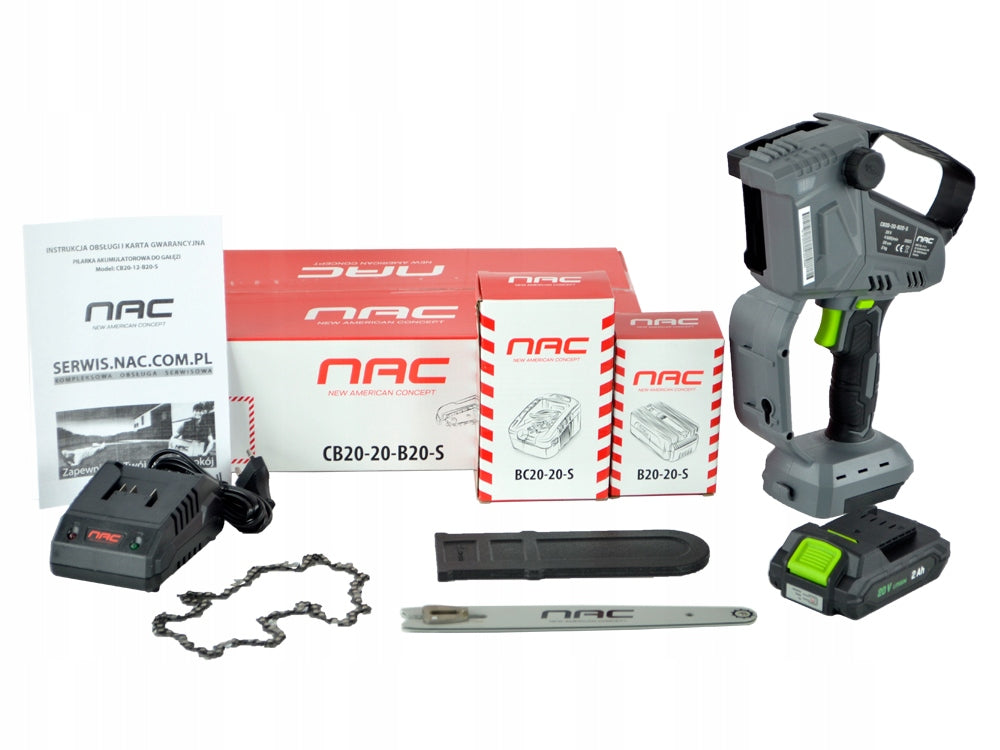 CORDLESS SAW FOR BRANCH NAC 20 V 2 Ah LUBRICATING PUMP 20 CM Manufacturer code PIŁA AKUMULATOROWA