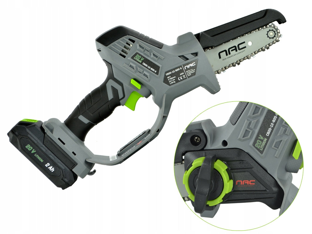 CORDLESS SAW FOR CUTTING BRANCHES NAC 20 V 2 Ah 13 CM SDS SYSTEM Packaging status original
