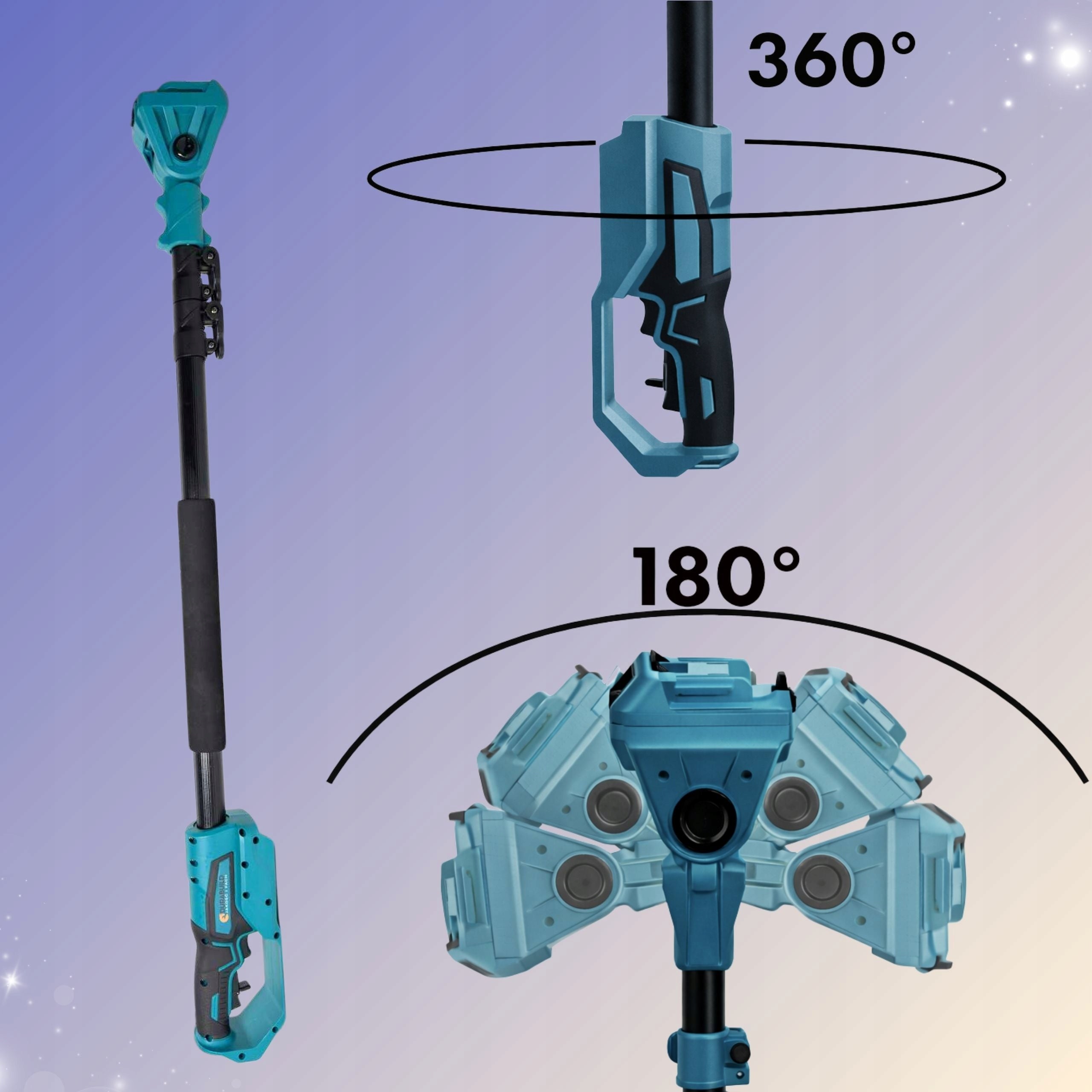 CORDLESS SAW PRUNING SHEAR ROTARY BOOM 200CM GARDEN SET 800W Number of batteries 2