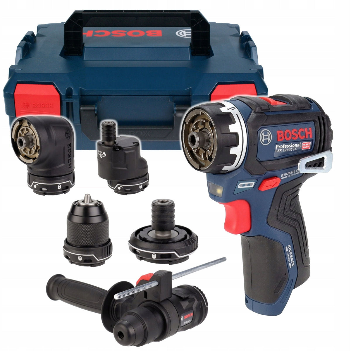 CORDLESS SCREWDRIVER GSR 12V-32 FC BOSCH BODY L-BOXX + 5 HANDLES