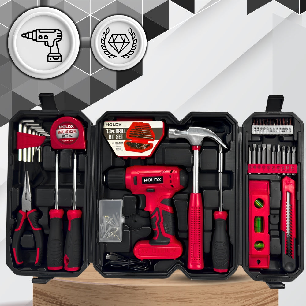 CORDLESS SCREWDRIVER HOLDX SUITCASE LARGE TOOL SET SCREW DRIVER BITS Packaging status original