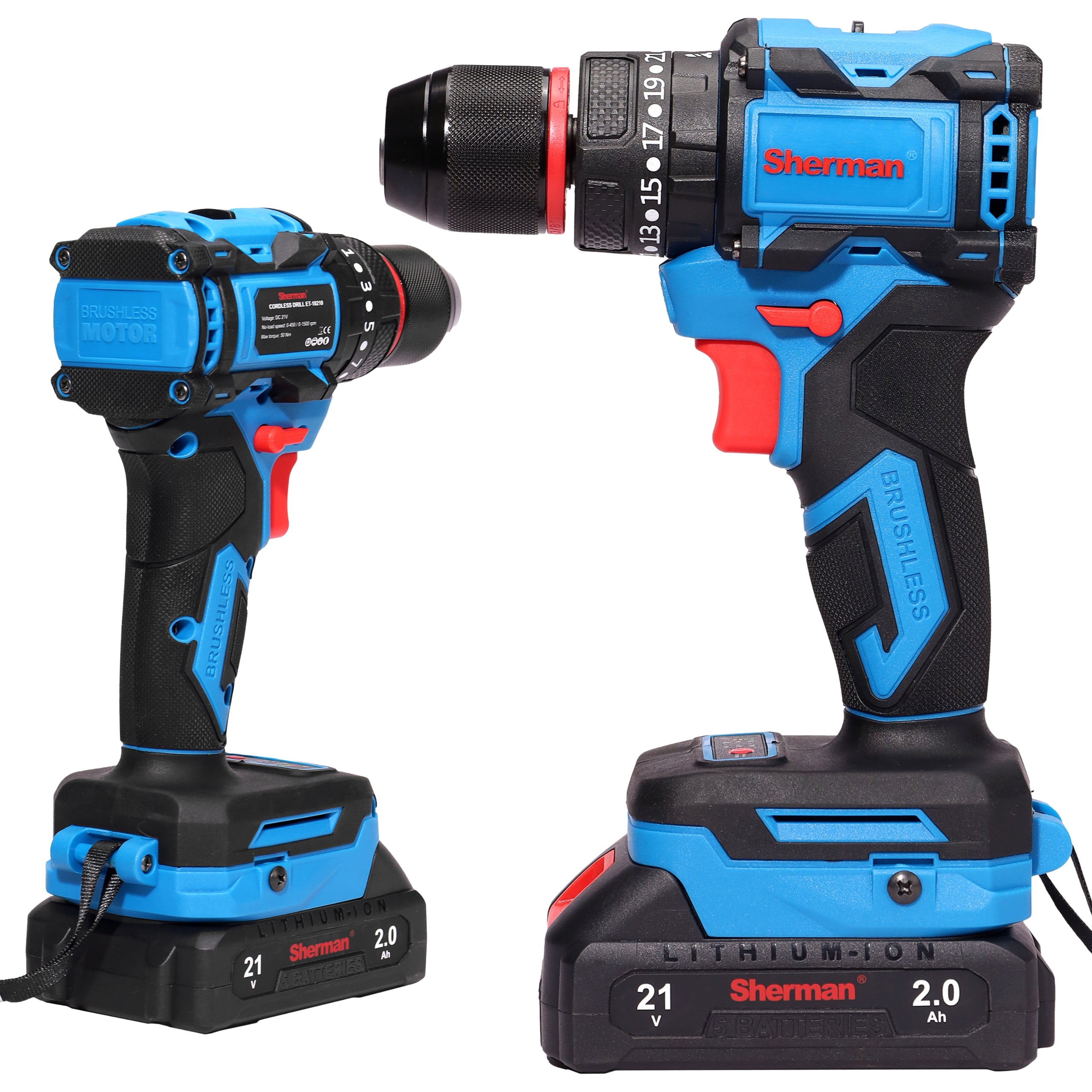 CORDLESS SCREWDRIVER WITH IMPACT Sherman MAXX SET SUITCASE + TOOLS Motor type brushless motor